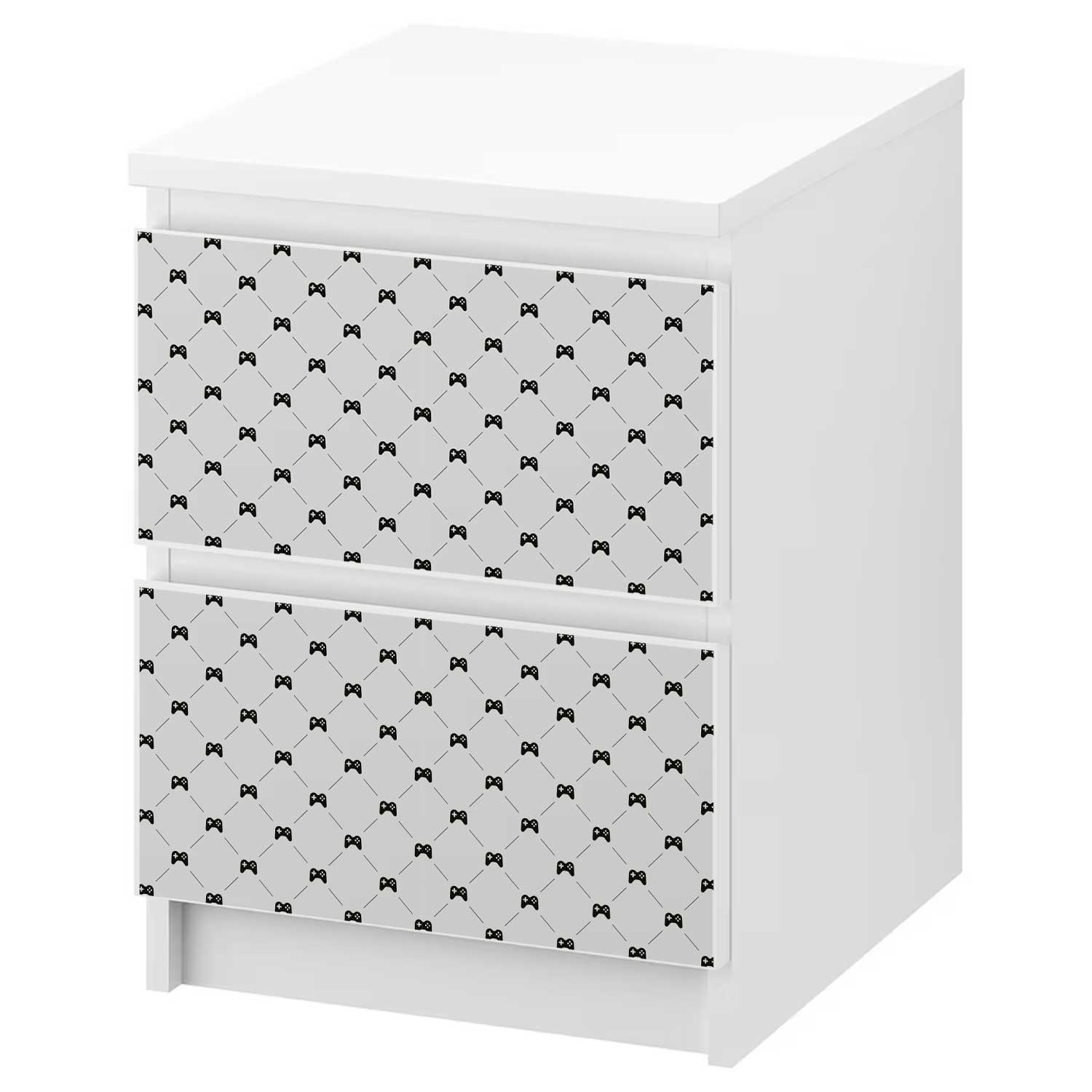 Möbelfolie für IKEA MALM Kommode 2-Schubladen 'Gamepad'