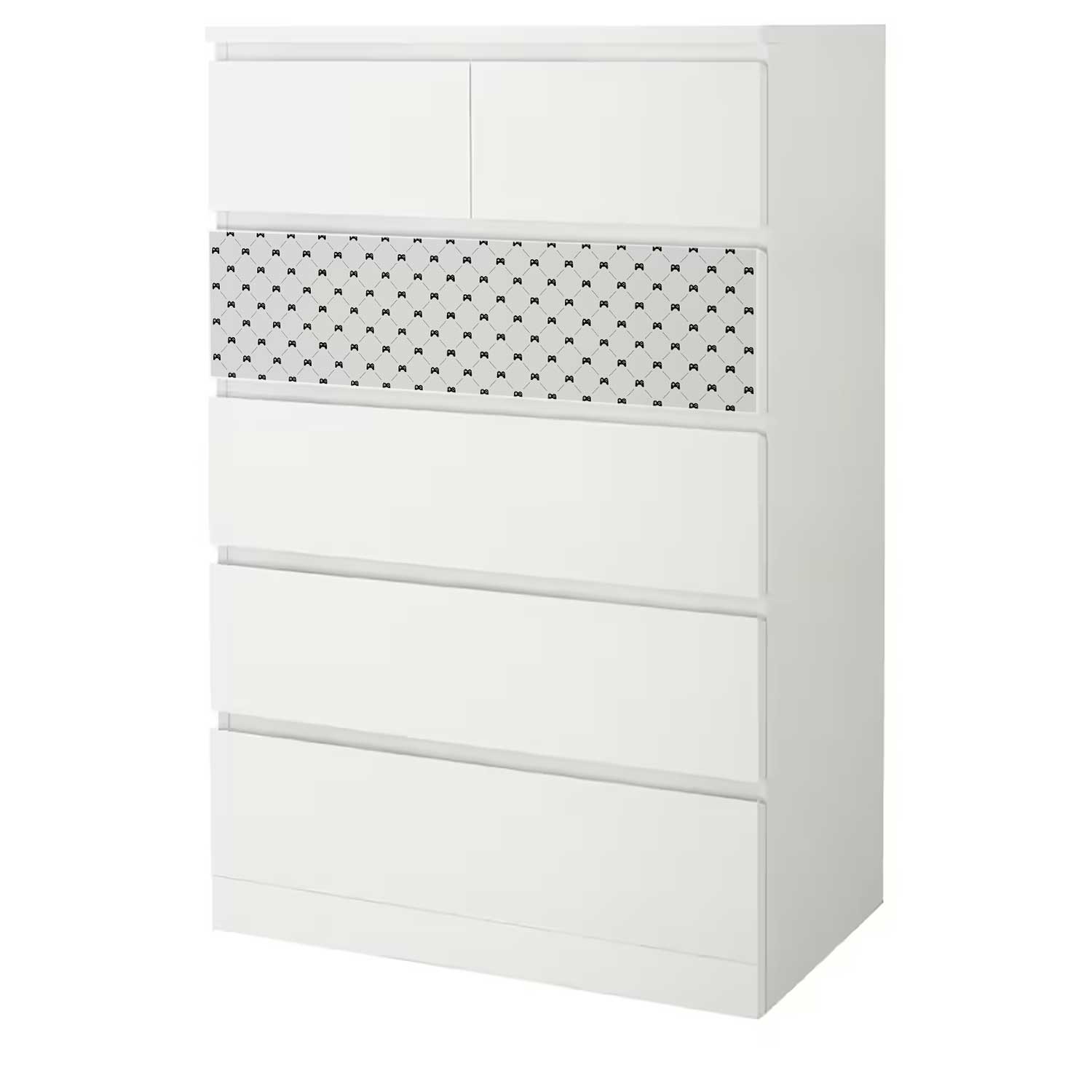 Möbelfolie für IKEA MALM Kommode 6-Schubladen 80x123 'Gamepad'