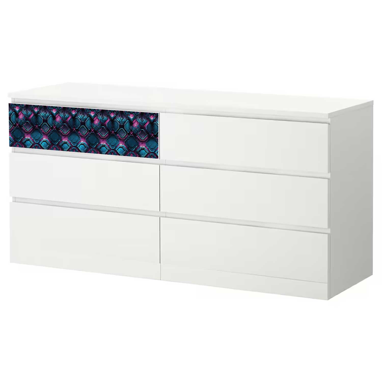 Möbelfolie für IKEA MALM Kommode 6-Schubladen 160x78 cm 'Cyber Sculpt'