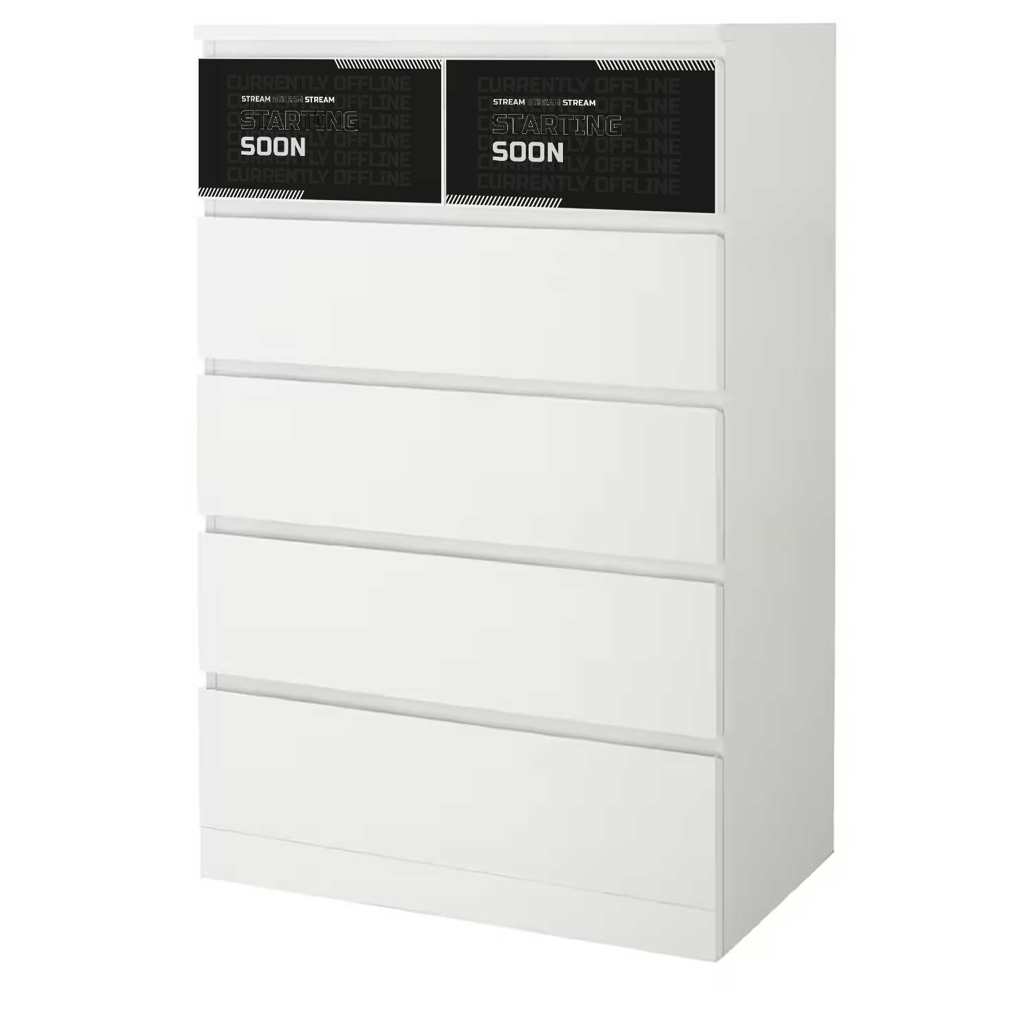 Möbelfolie für IKEA MALM Kommode 6-Schubladen 80x123 'Stream Starting Soon'