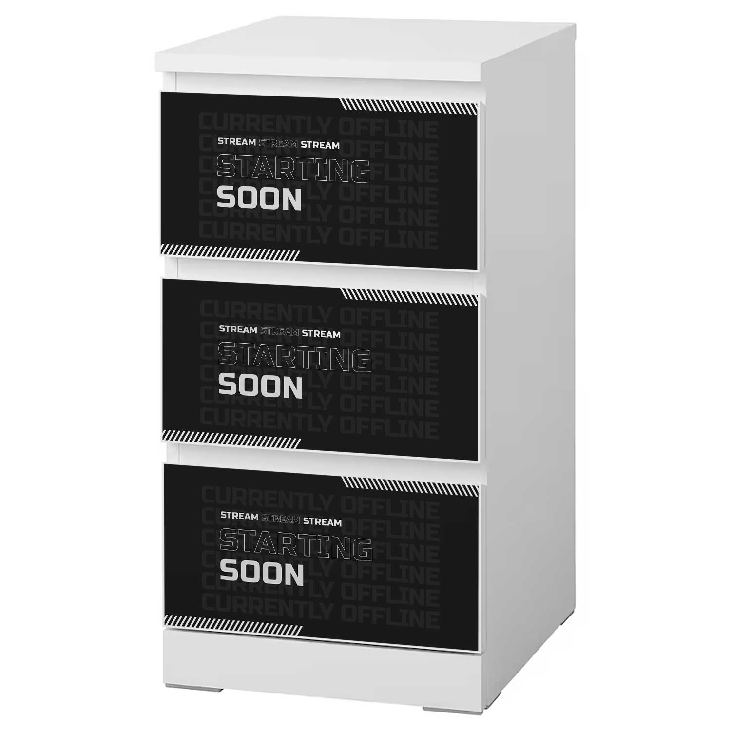 Möbelfolie für IKEA MALM Kommode 3-Schubladen 40x78 cm 'Stream Starting Soon'