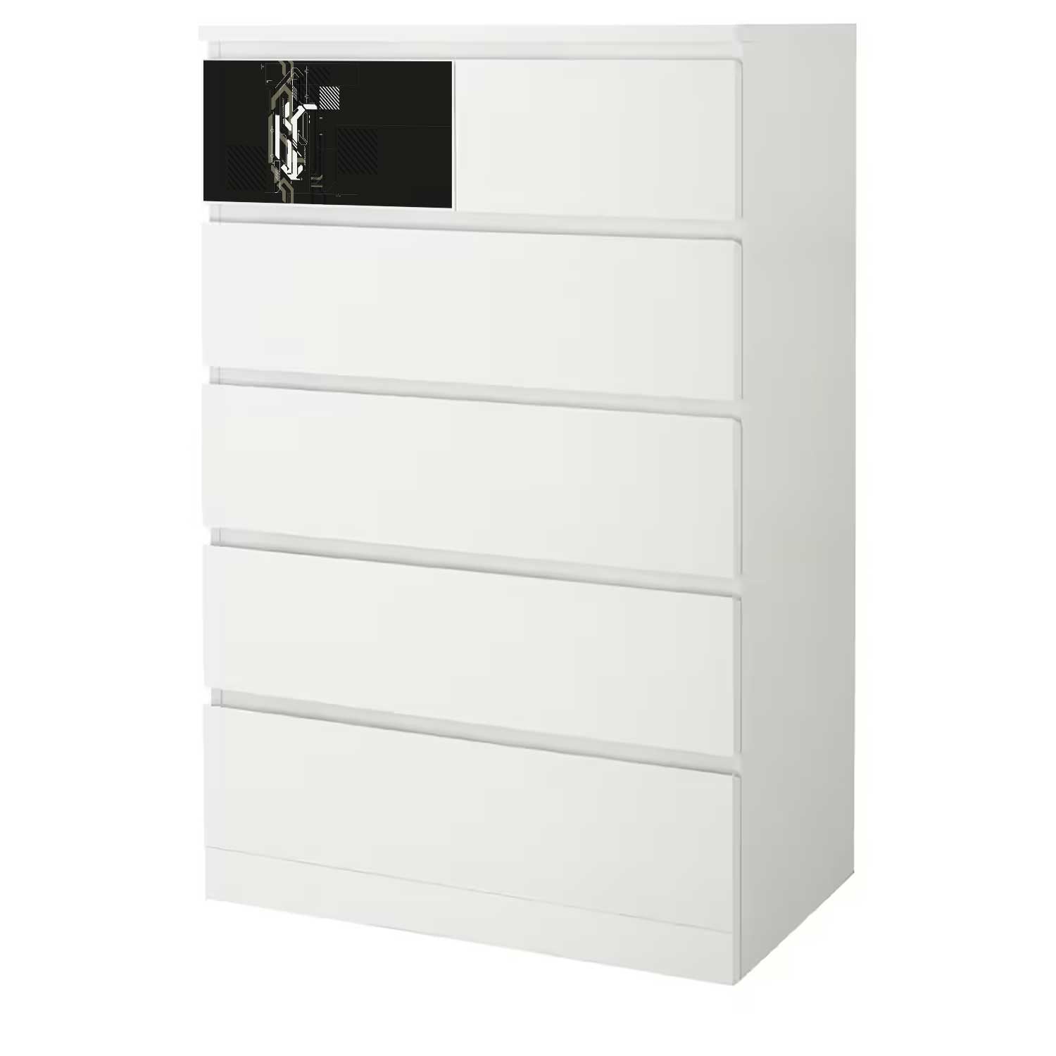 Möbelfolie für IKEA MALM Kommode 6-Schubladen 80x123 'Warzone'