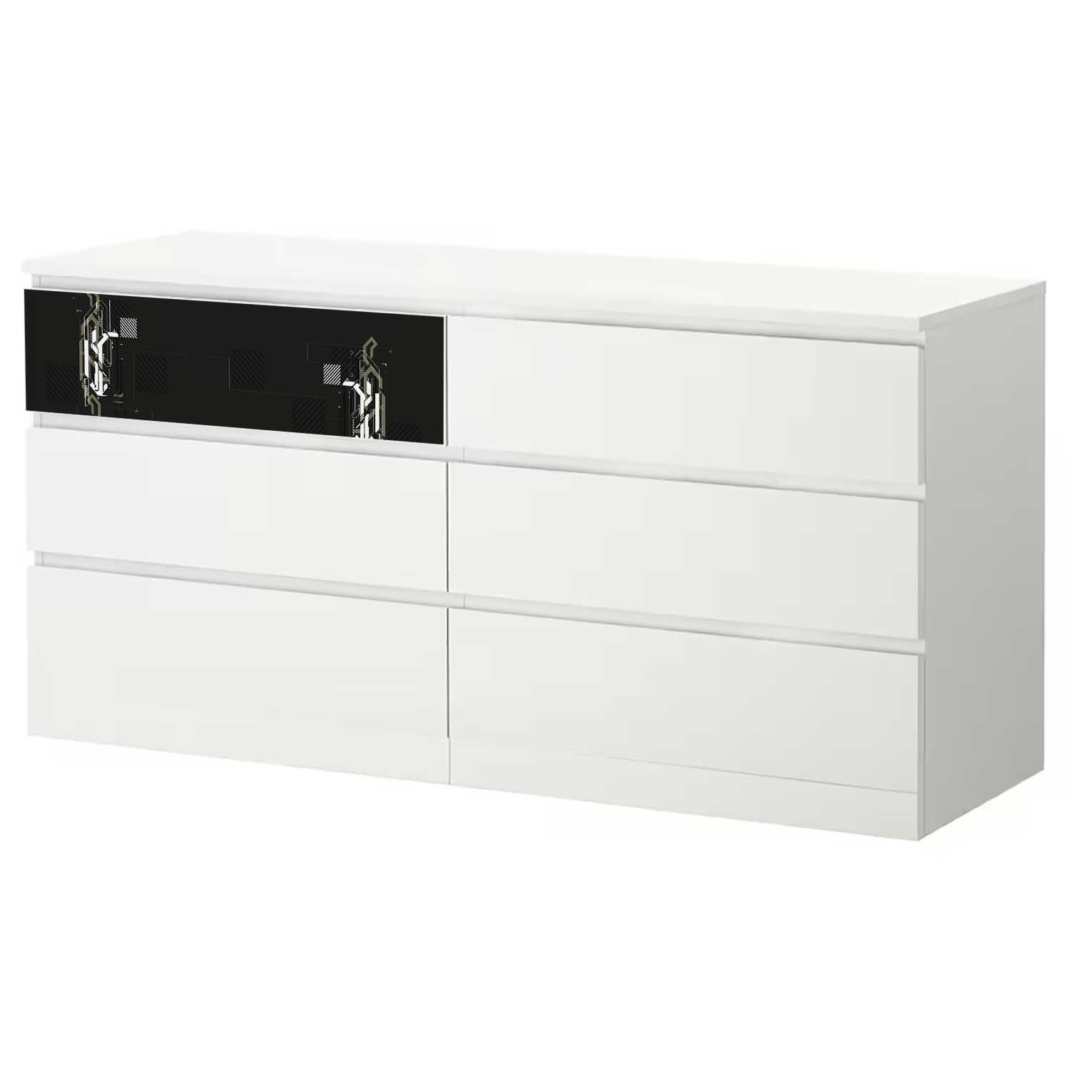 Möbelfolie für IKEA MALM Kommode 6-Schubladen 160x78 cm 'Warzone'