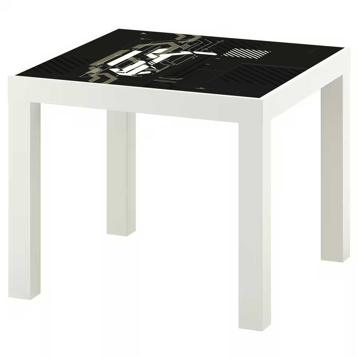 Möbelfolie für IKEA Lack Tisch 55x55 cm 'Warzone'