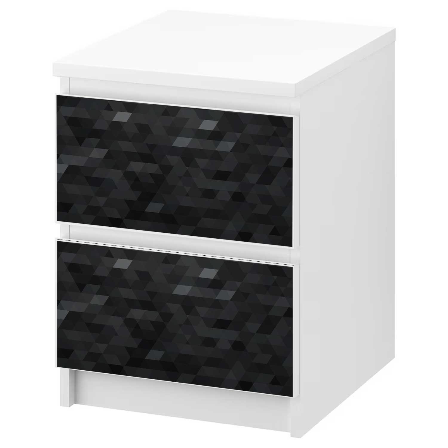 Möbelfolie für IKEA MALM Kommode 2-Schubladen 'Modern Pixel'