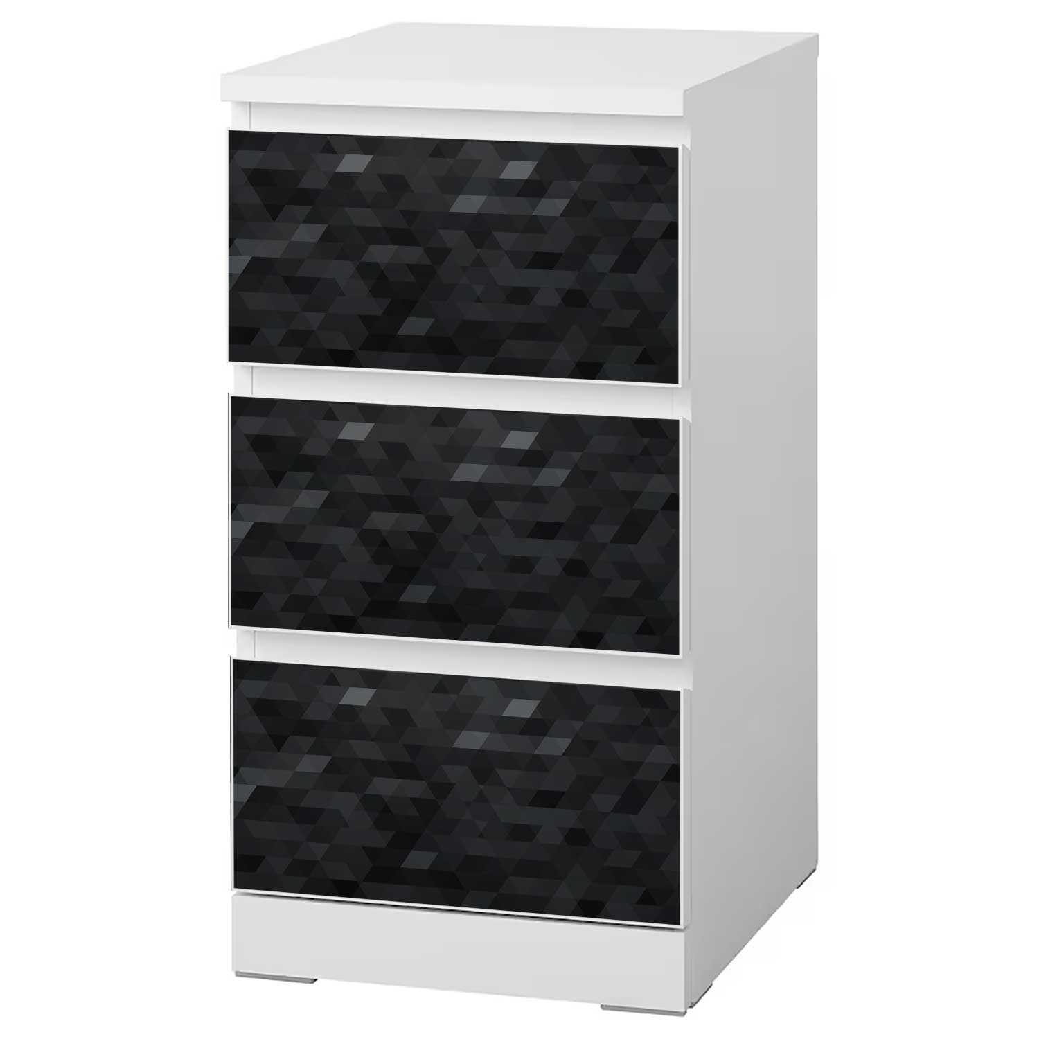 Möbelfolie für IKEA MALM Kommode 3-Schubladen 40x78 cm 'Modern Pixel'