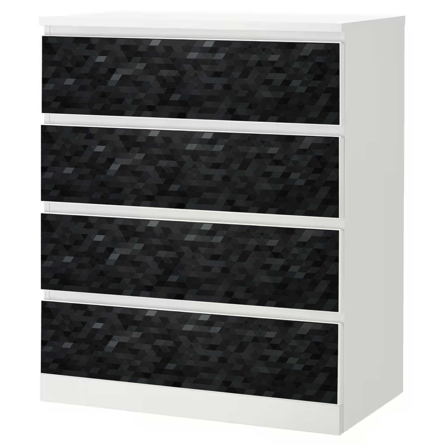 Möbelfolie für IKEA MALM Kommode 4-Schubladen 'Modern Pixel'