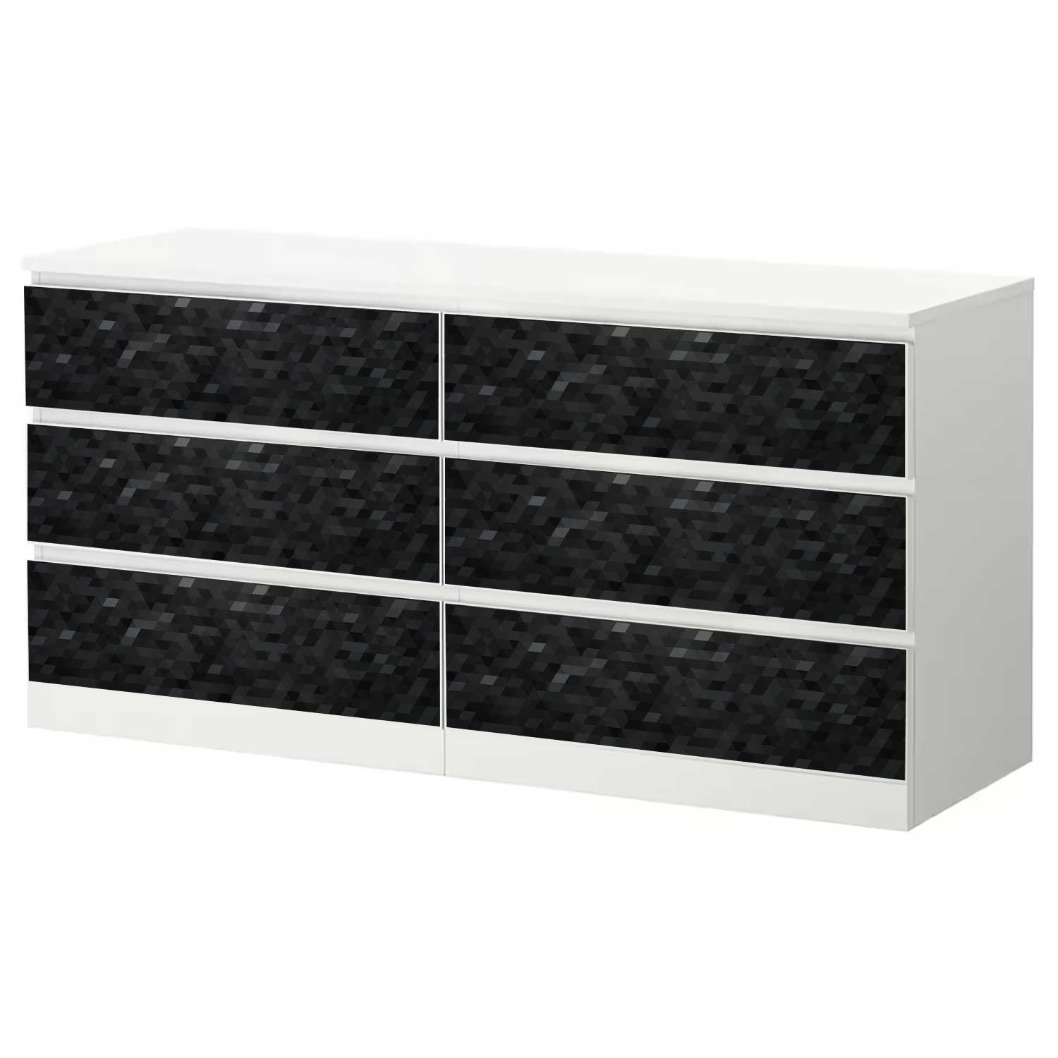 Möbelfolie für IKEA MALM Kommode 6-Schubladen 160x78 cm 'Modern Pixel'