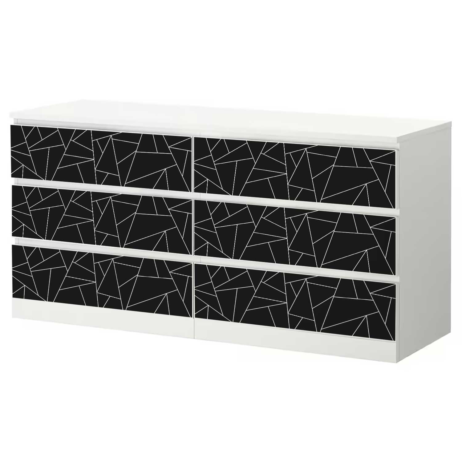 Möbelfolie für IKEA MALM Kommode 6-Schubladen 160x78 cm 'Cracked'