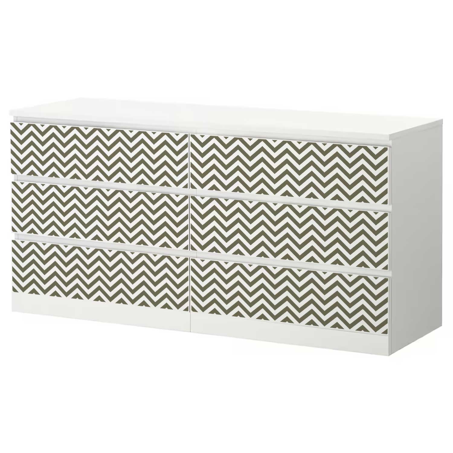 Möbelfolie für IKEA MALM Kommode 6-Schubladen 160x78 cm 'Zigzag'