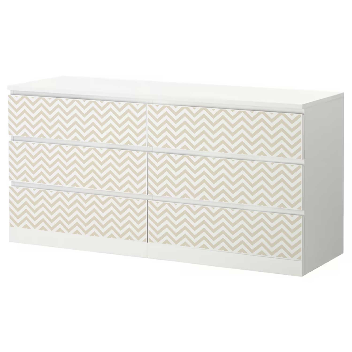 Möbelfolie für IKEA MALM Kommode 6-Schubladen 160x78 cm 'Zigzag'