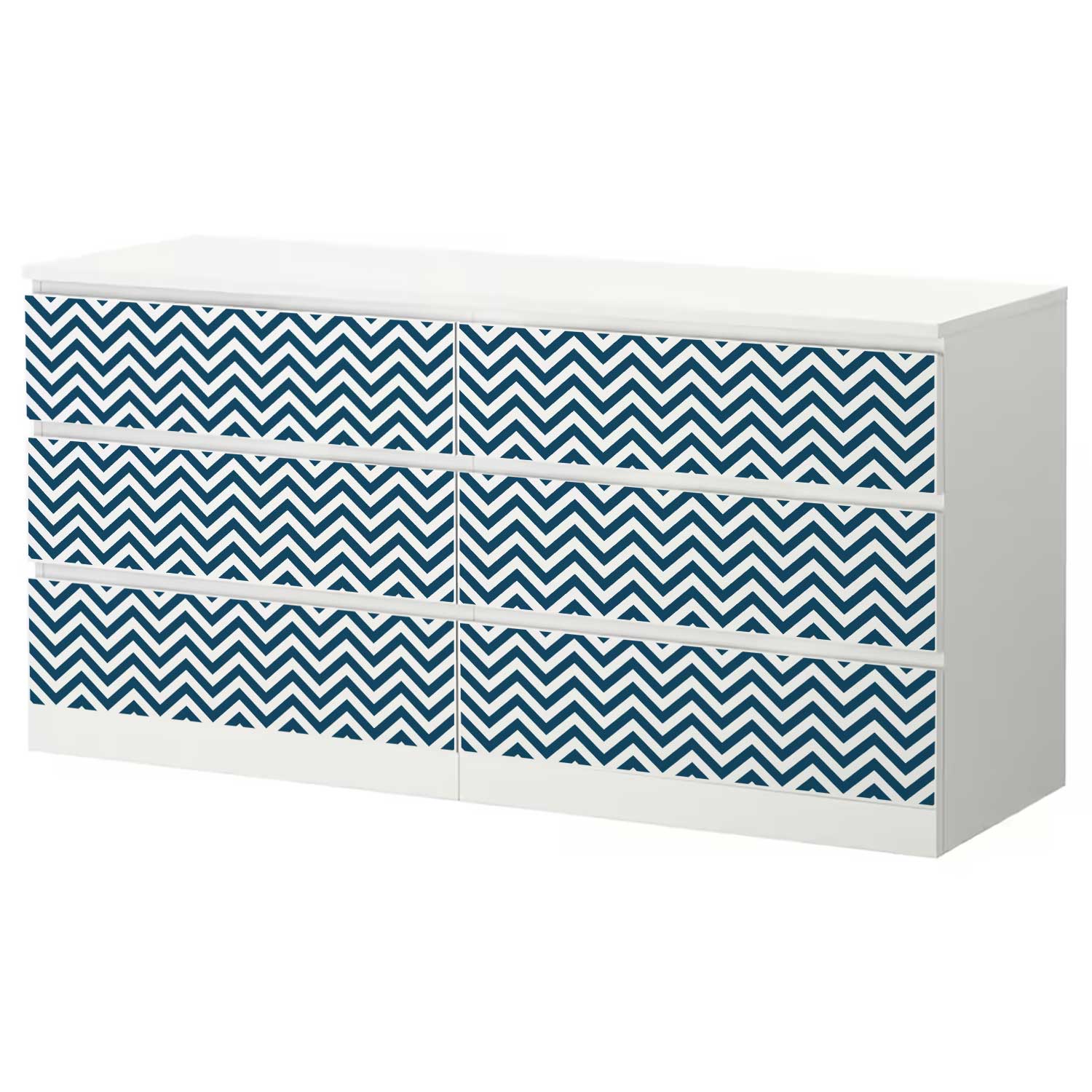 Möbelfolie für IKEA MALM Kommode 6-Schubladen 160x78 cm 'Zigzag'