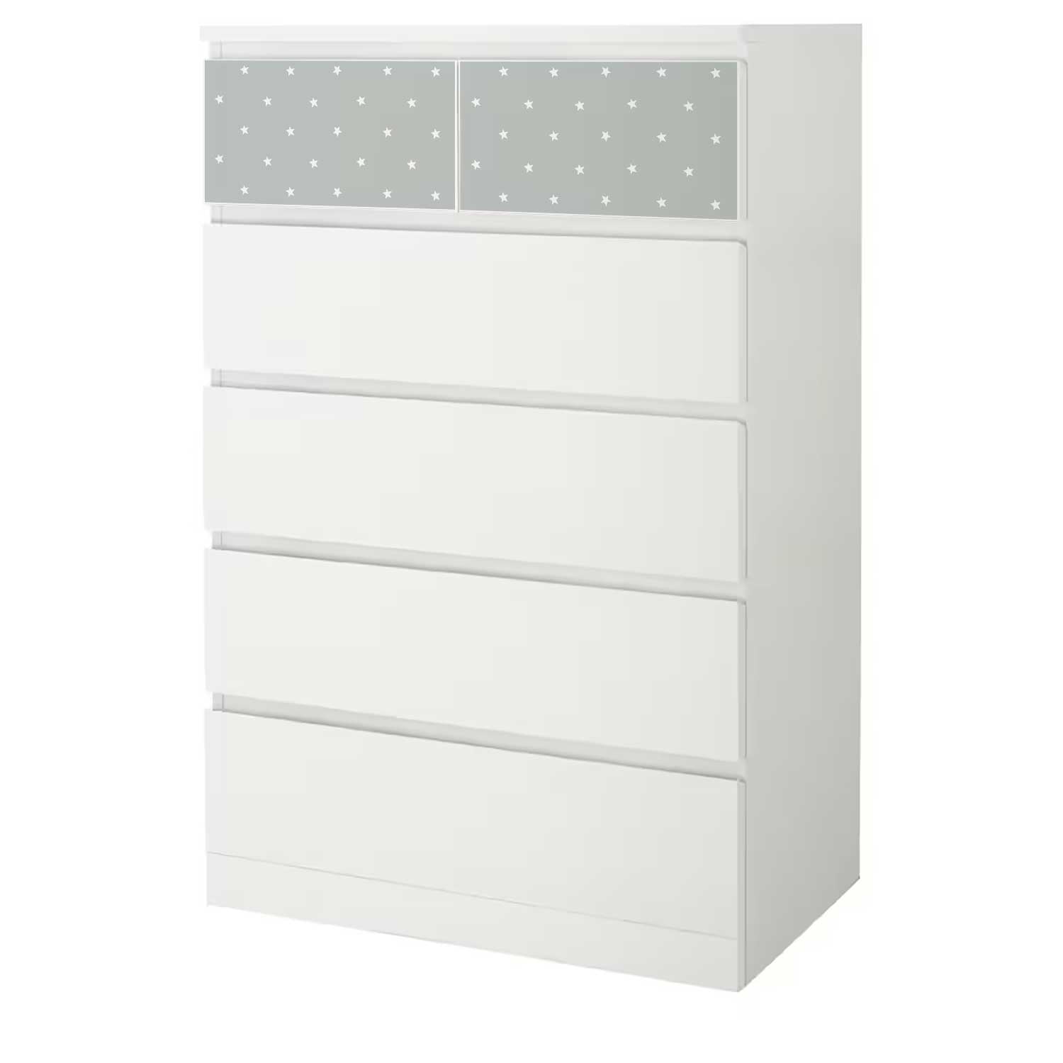 Möbelfolie Kinder für IKEA MALM 6-Schubladen 80x123 'Sterne'