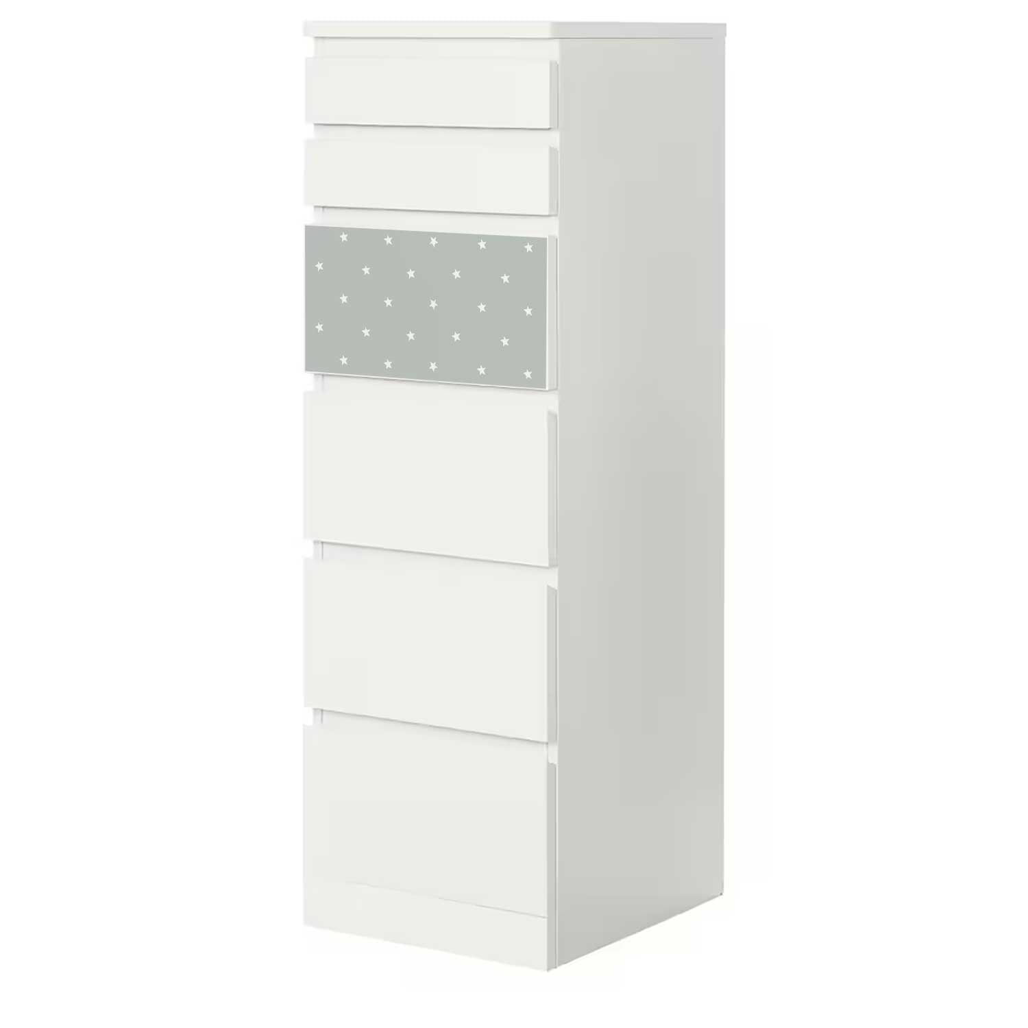 Möbelfolie Kinder für IKEA MALM Kommode 6-Schubladen 40x123 cm 'Sterne'