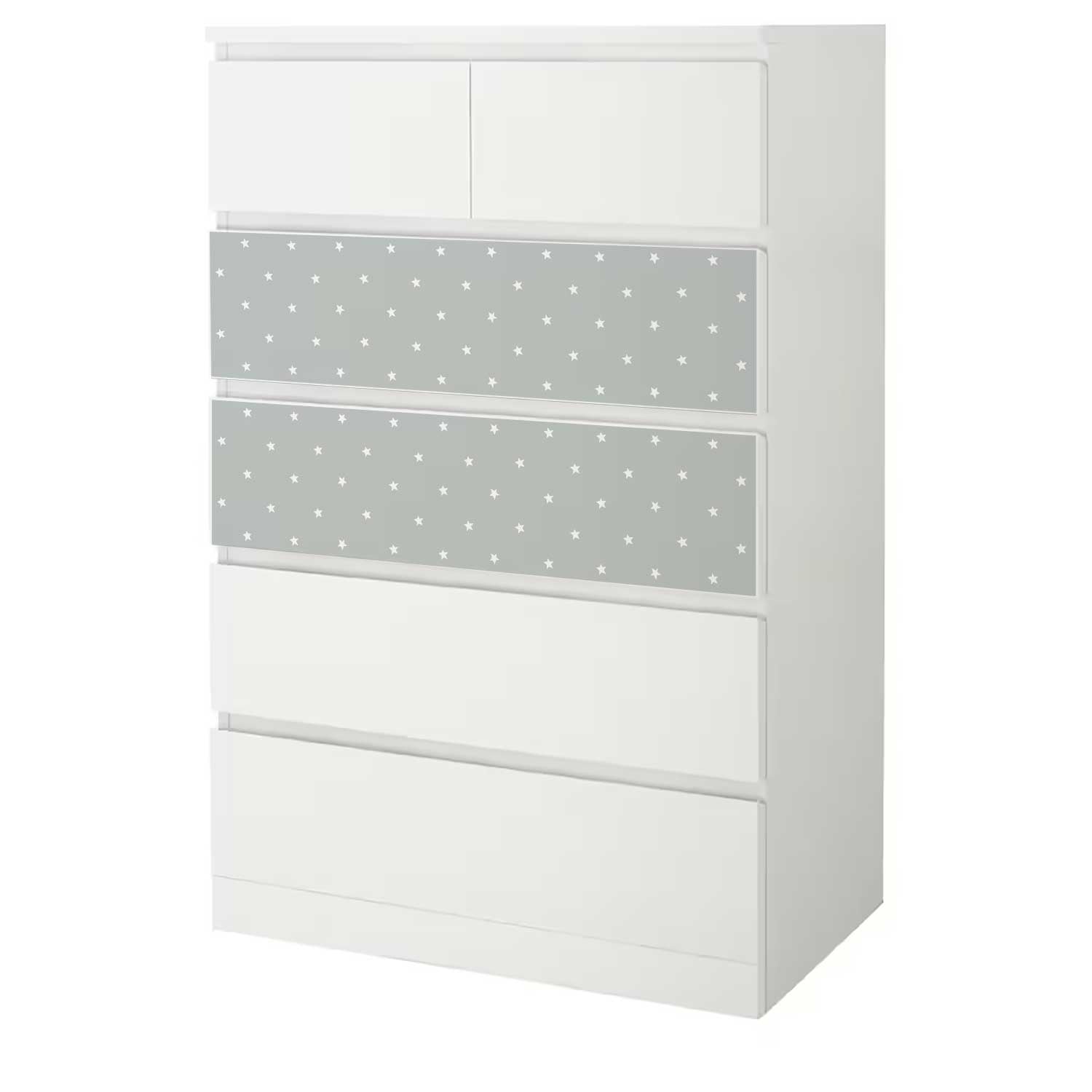 Möbelfolie Kinder für IKEA MALM 6-Schubladen 80x123 'Sterne'