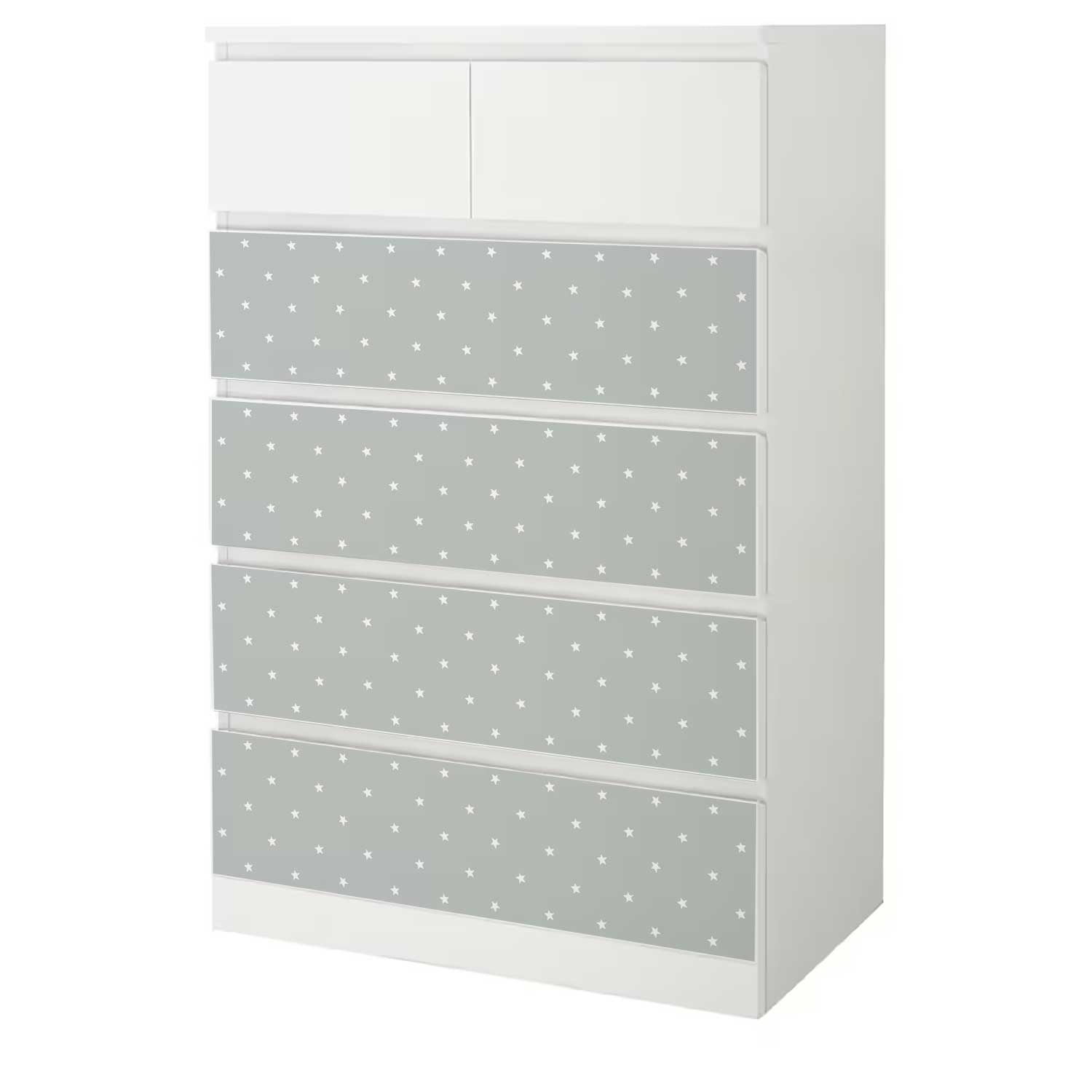 Möbelfolie Kinder für IKEA MALM 6-Schubladen 80x123 'Sterne'