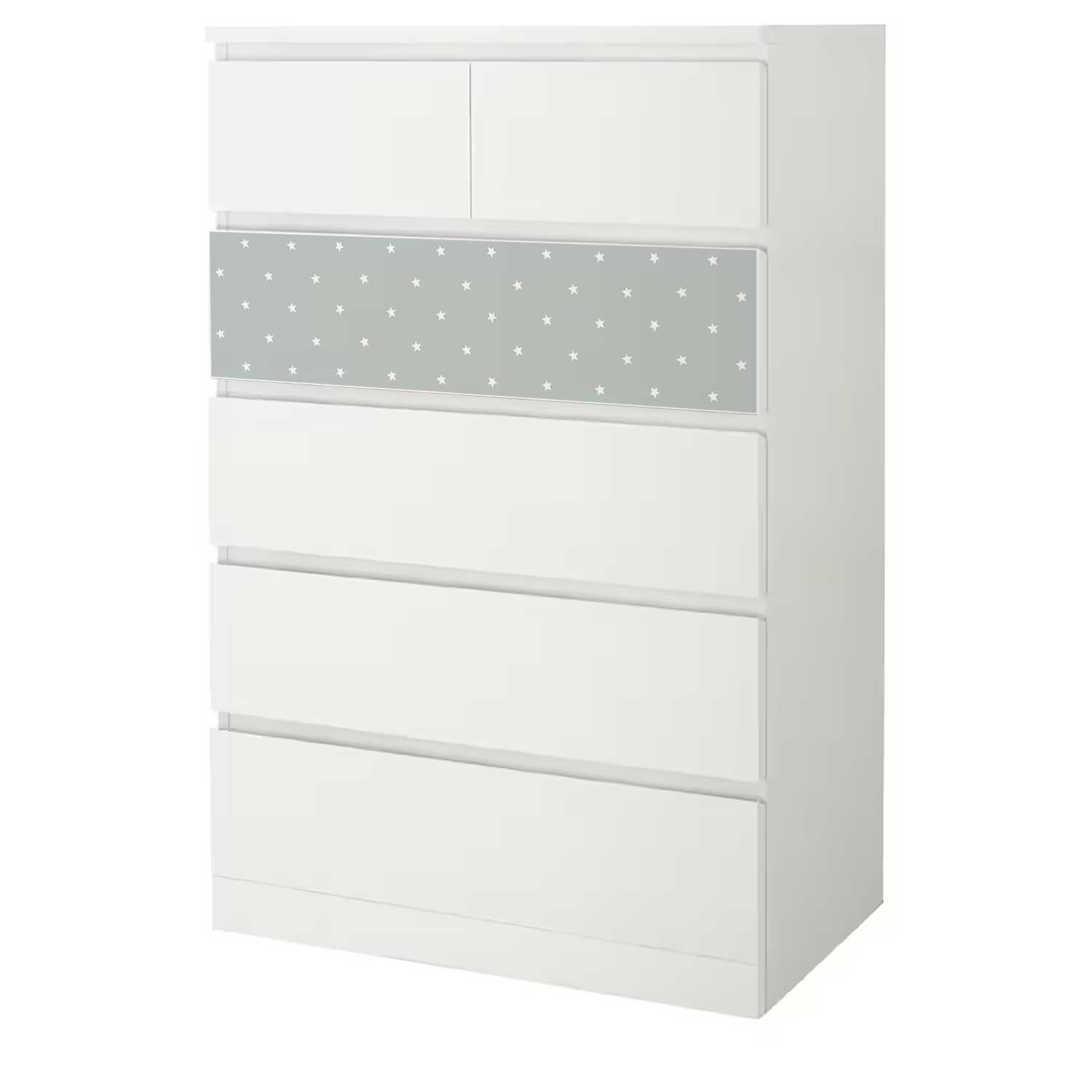 Möbelfolie Kinder für IKEA MALM 6-Schubladen 80x123 'Sterne'