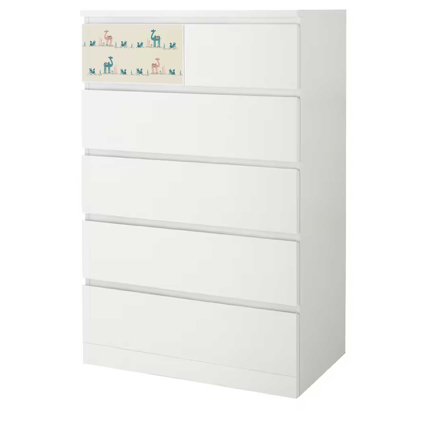 Möbelfolie Kinder für IKEA MALM 6-Schubladen 80x123 'Kamele'