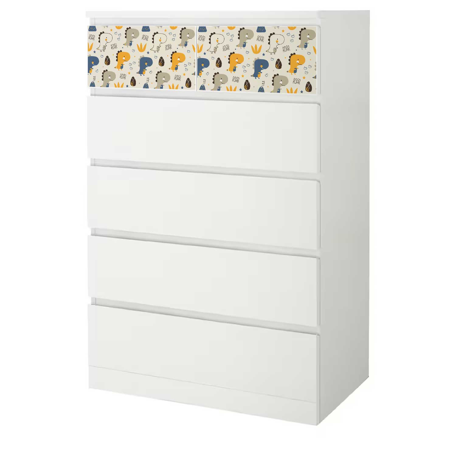 Möbelfolie Kinder für IKEA MALM 6-Schubladen 80x123 'Dino'