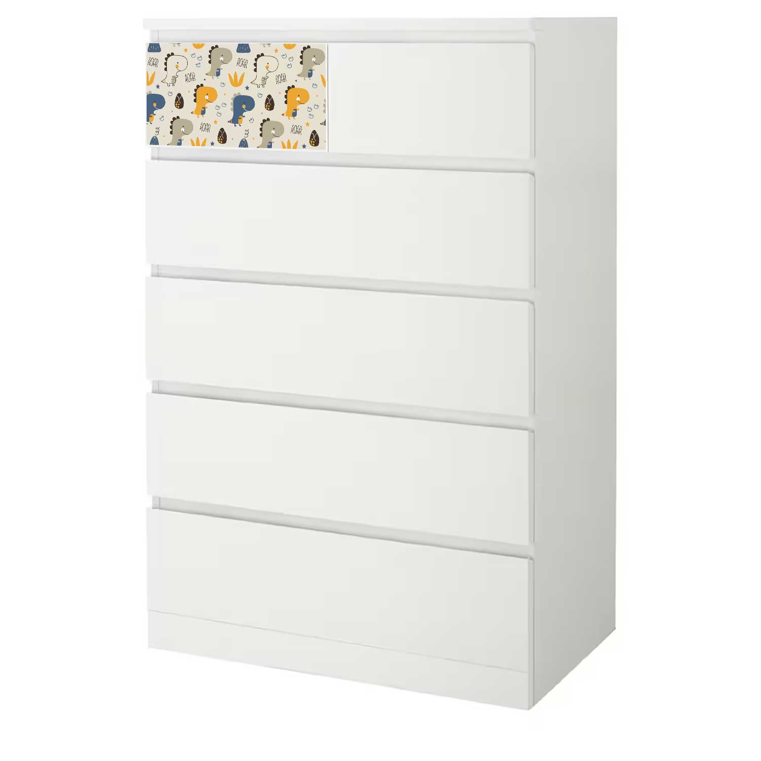 Möbelfolie Kinder für IKEA MALM 6-Schubladen 80x123 'Dino'