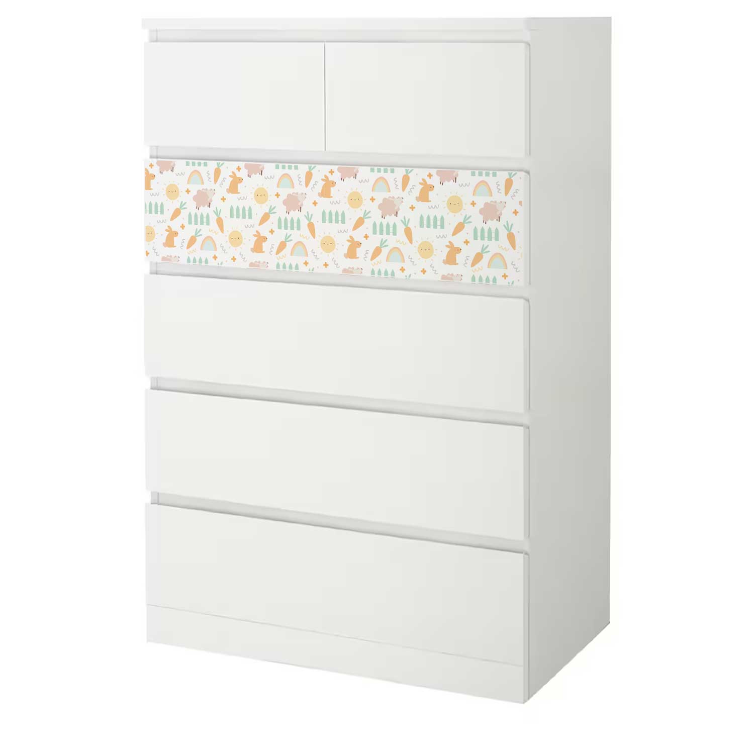 Möbelfolie Kinder für IKEA MALM 6-Schubladen 80x123 'Bauernhof'