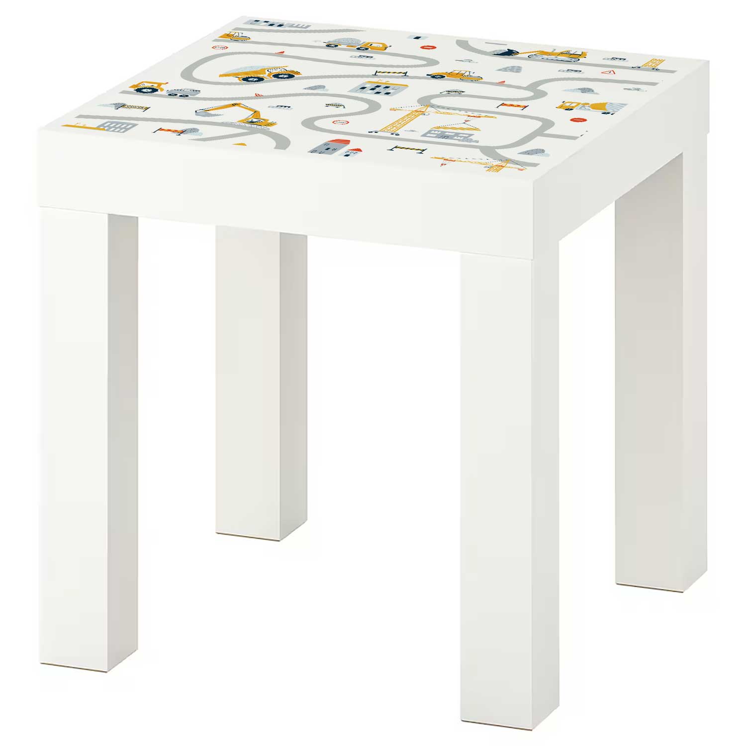 Möbelfolie Kinder für IKEA Lack Tisch 35x35 cm 'Baustelle'