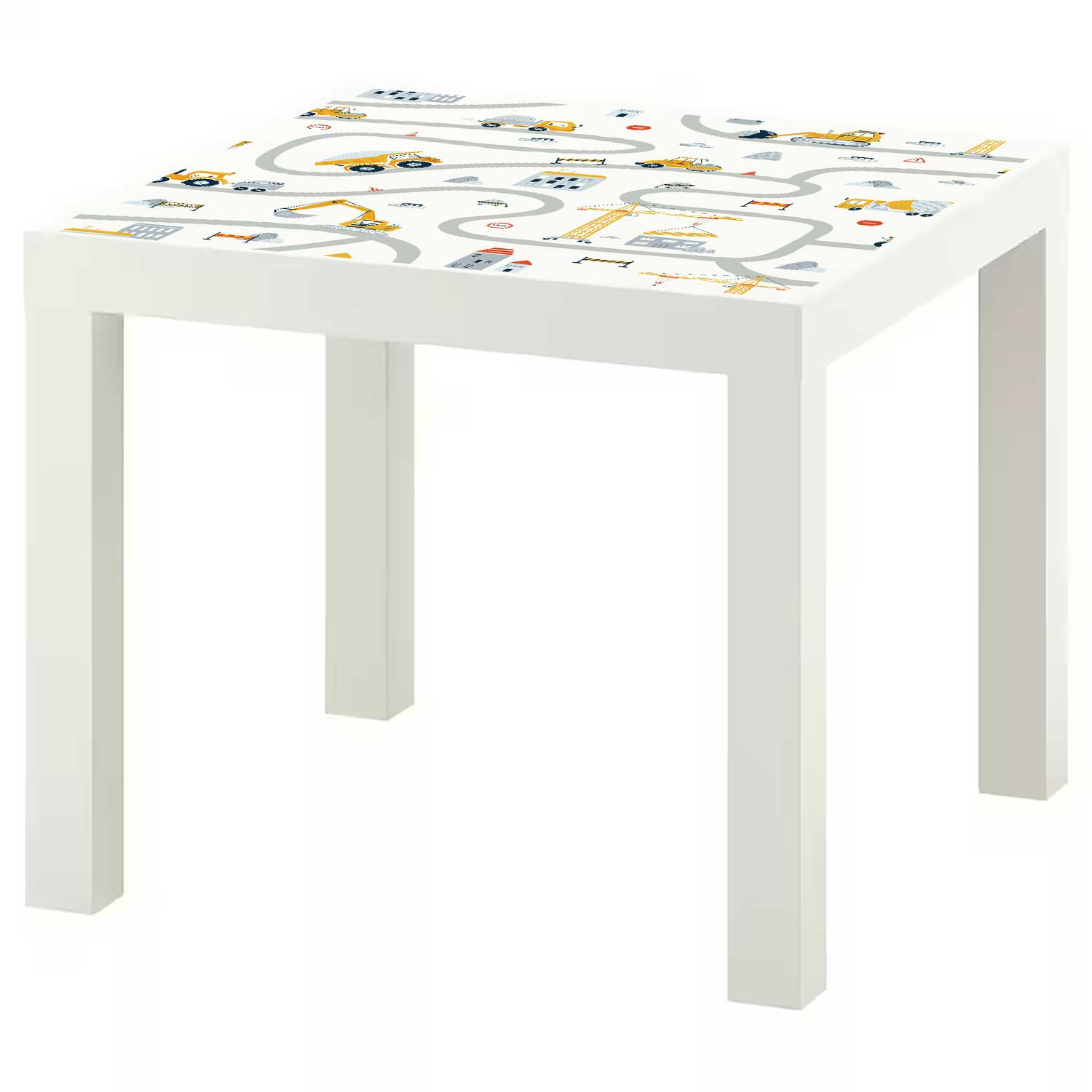 Möbelfolie Kinder für IKEA Lack Tisch 55x55 cm 'Baustelle'