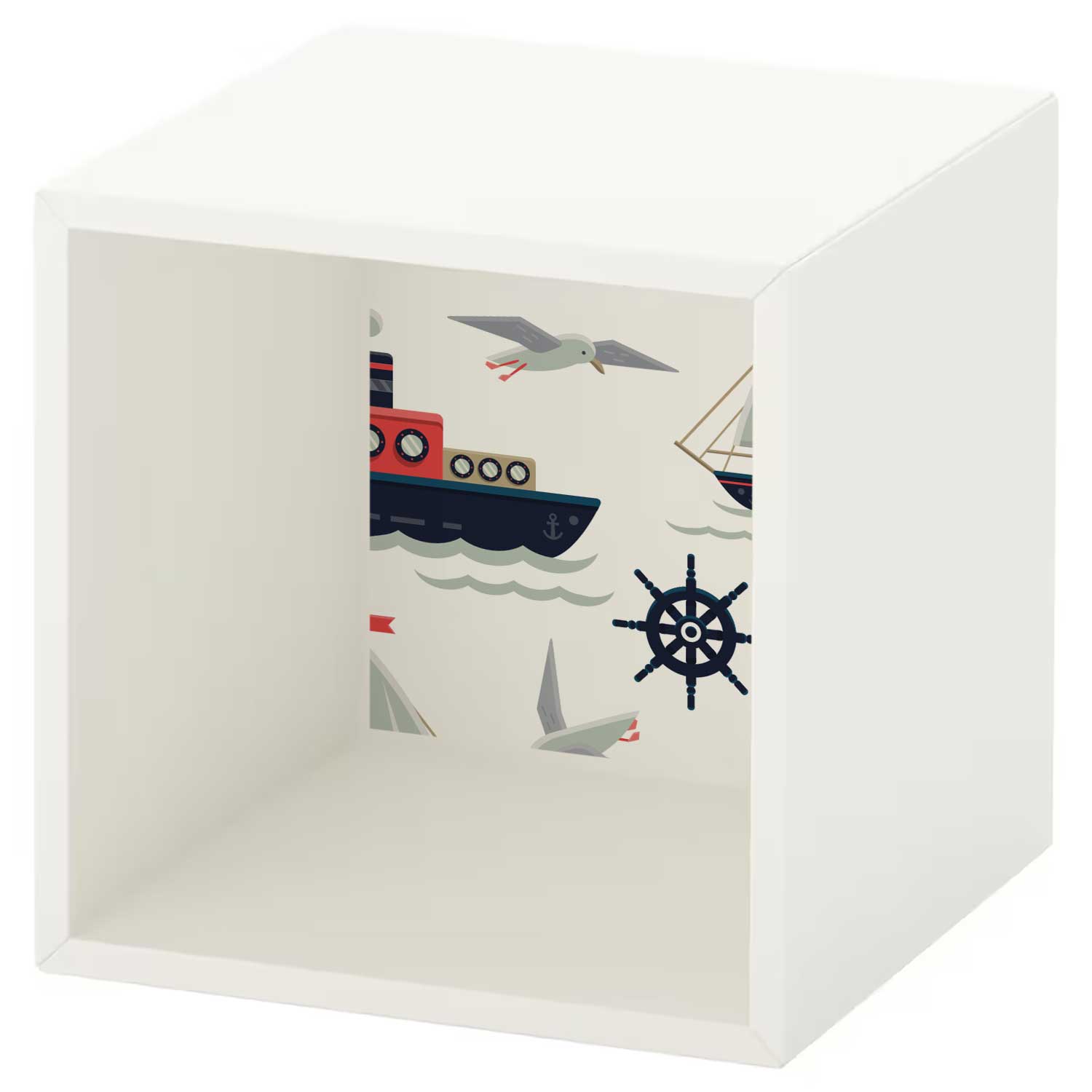 Möbelfolie Kinder für IKEA EKET 35x35x35cm 'Segelboot'