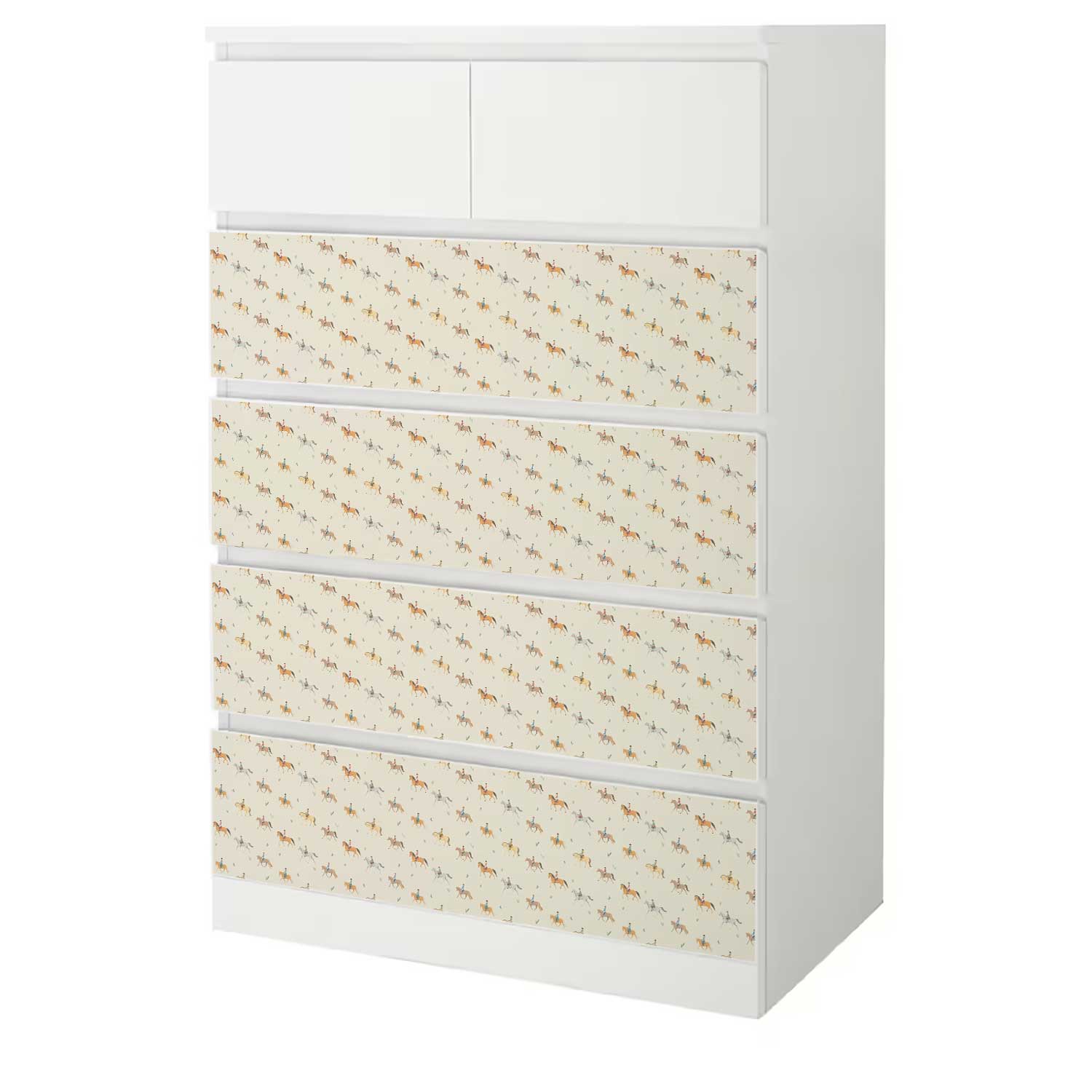 Möbelfolie Kinder für IKEA MALM 6-Schubladen 80x123 'Pferde'