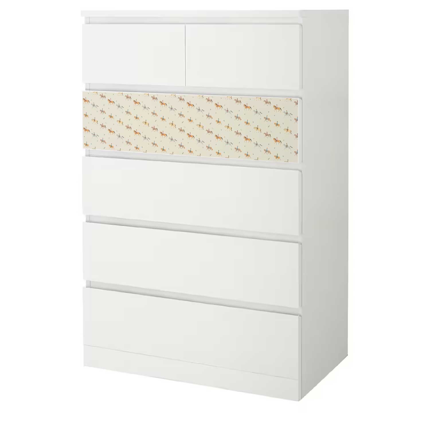 Möbelfolie Kinder für IKEA MALM 6-Schubladen 80x123 'Pferde'