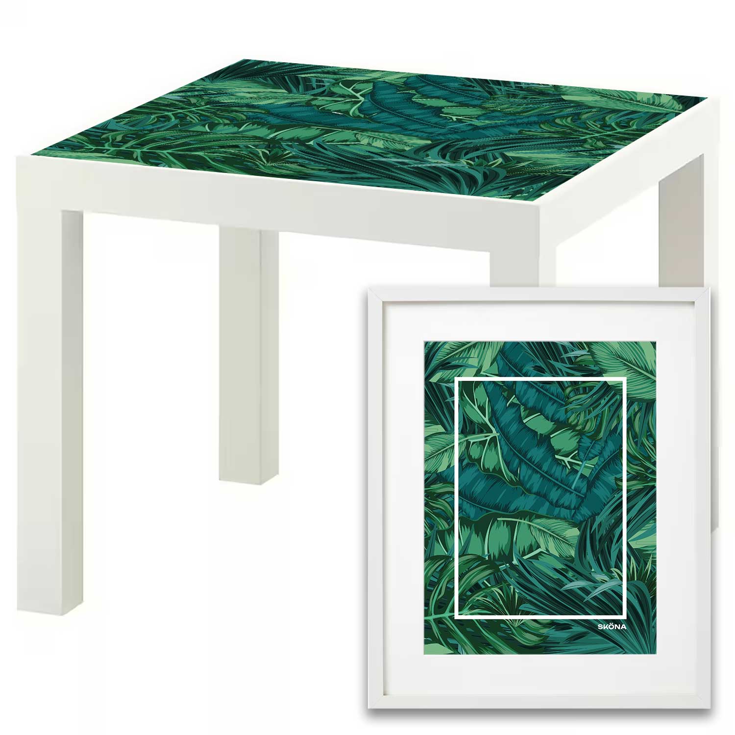 Möbelfolie für IKEA Lack Tisch 55x55 cm 'Jungle Plants' Poster Bundle