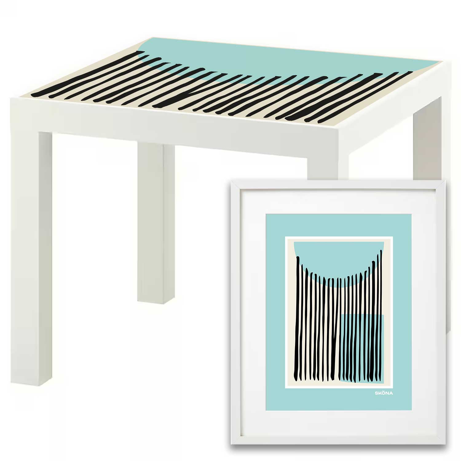 Möbelfolie für IKEA Lack Tisch 55x55 cm 'Pinselstrich' Poster Bundle