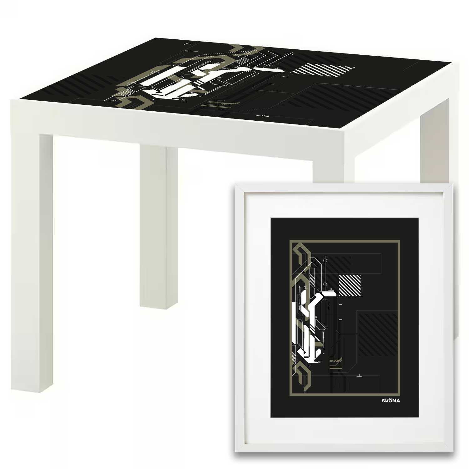 Möbelfolie für IKEA Lack Tisch 55x55 cm 'Warzone' Poster Bundle