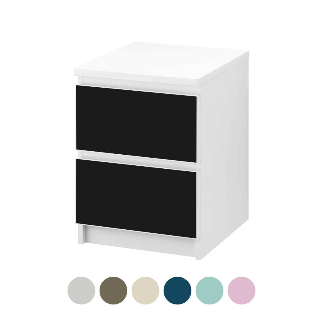 Möbelfolie für IKEA MALM Kommode 2-Schubladen 'Uni-Colors'