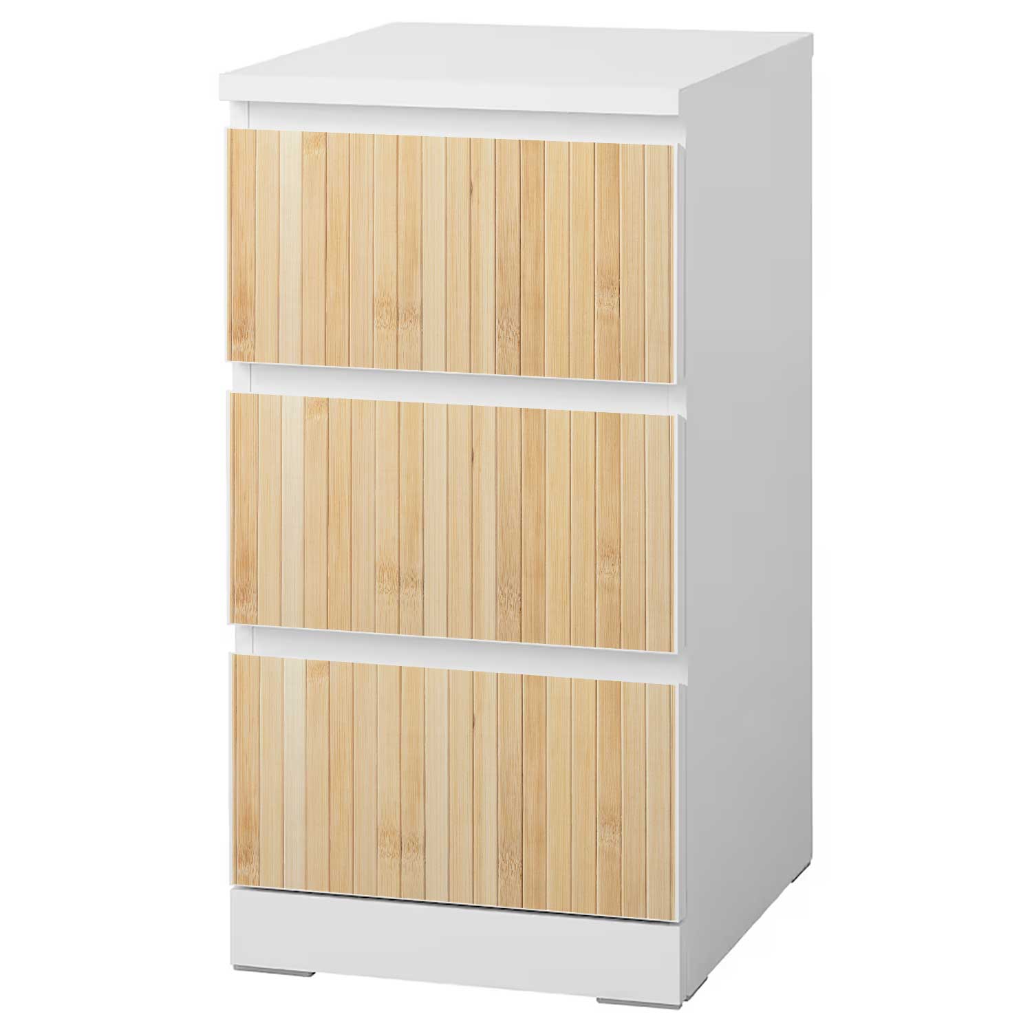 Möbelfolie für IKEA MALM Kommode 3-Schubladen 40x78 cm 'Holz Bambus'