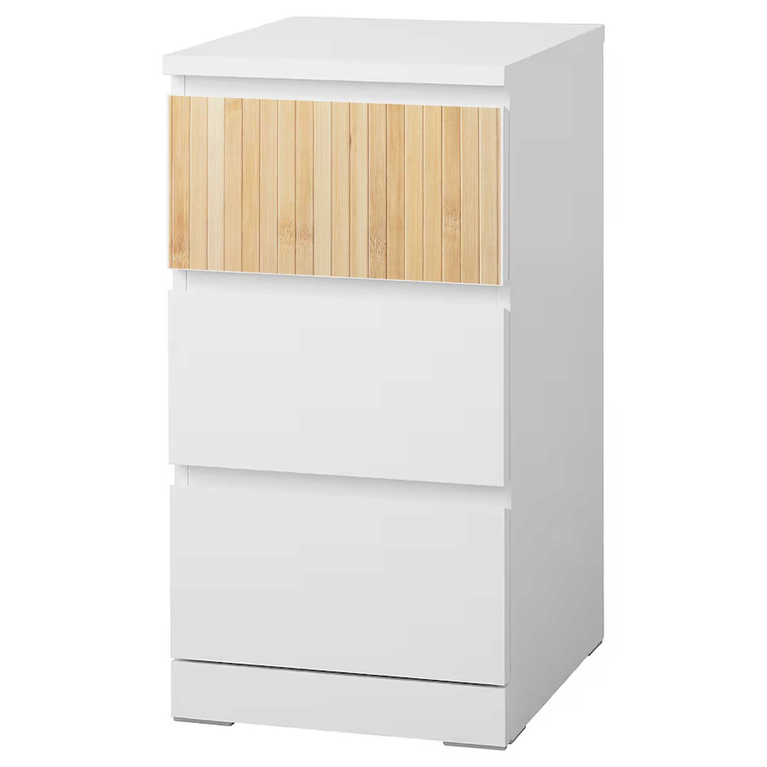 Möbelfolie für IKEA MALM Kommode 3-Schubladen 40x78 cm 'Holz Bambus'