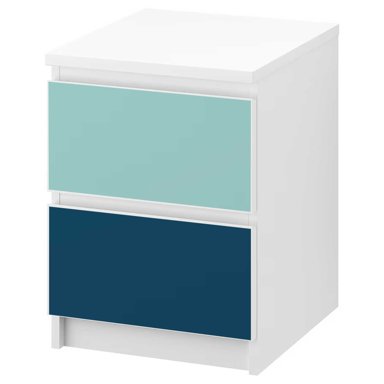Möbelfolie für IKEA MALM Kommode 2-Schubladen 'Uni-Colors' Bundle