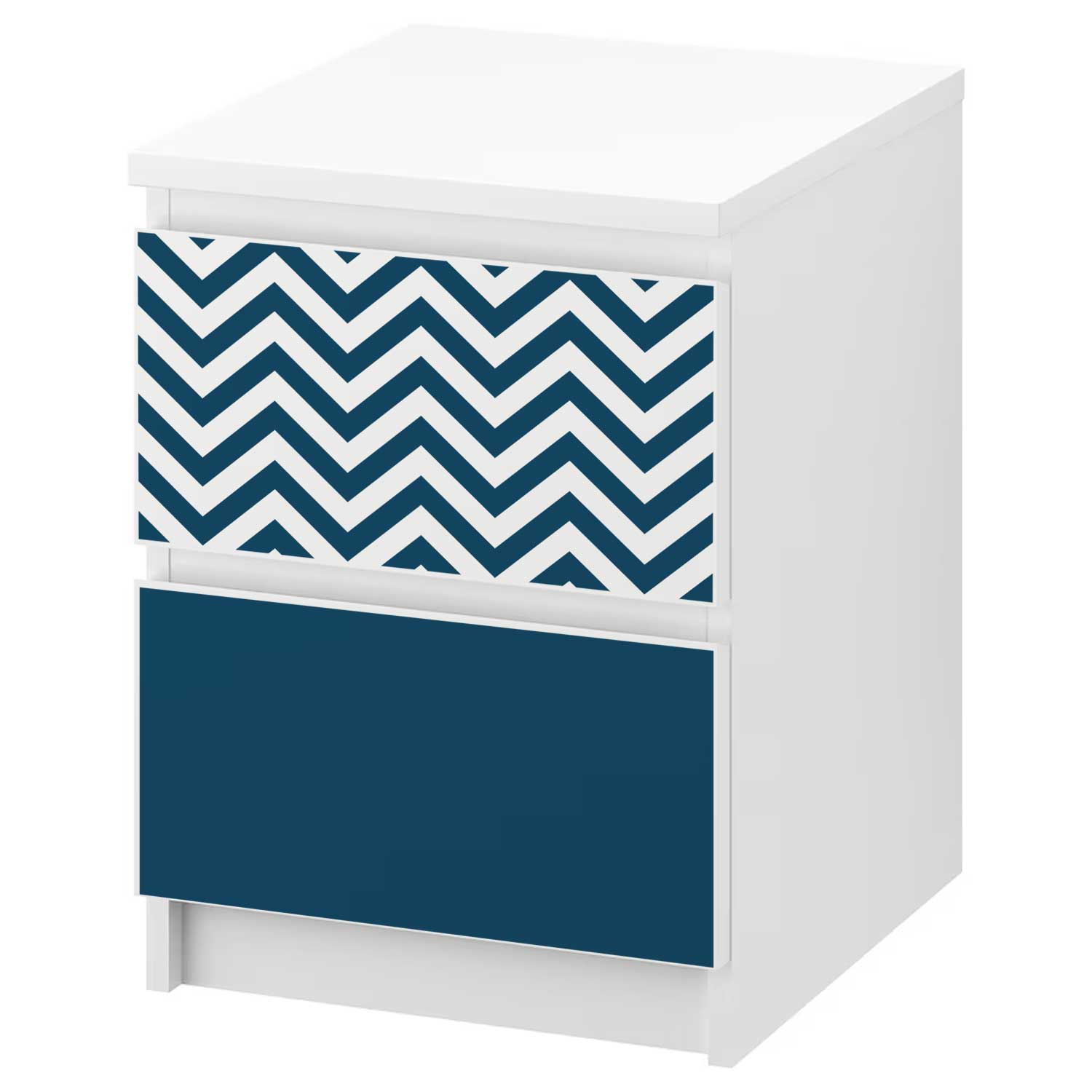 Möbelfolie für IKEA MALM Kommode 2-Schubladen 'Zigzag' Bundle