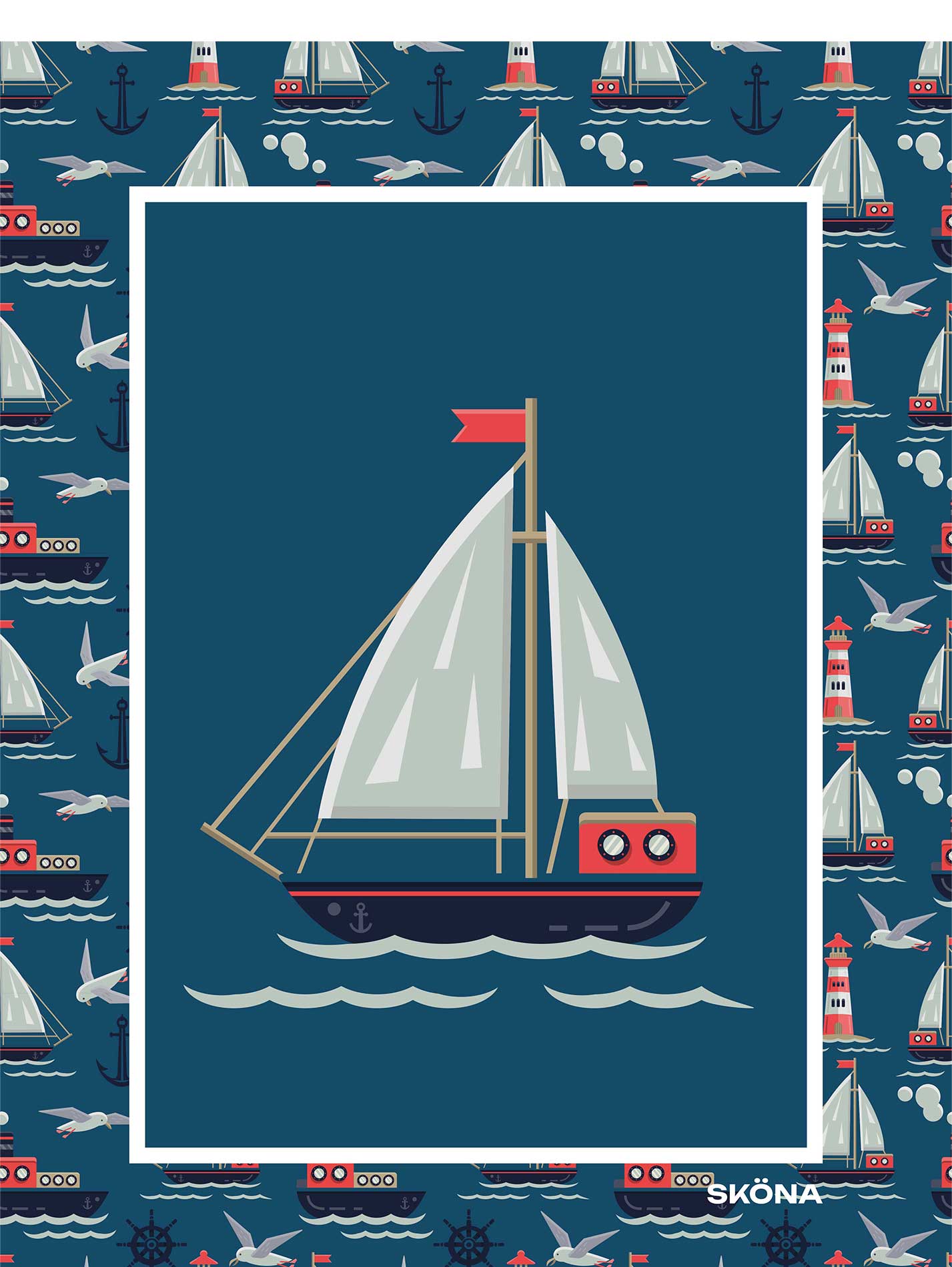 Poster Kinder 30x40cm 'Segelboot'