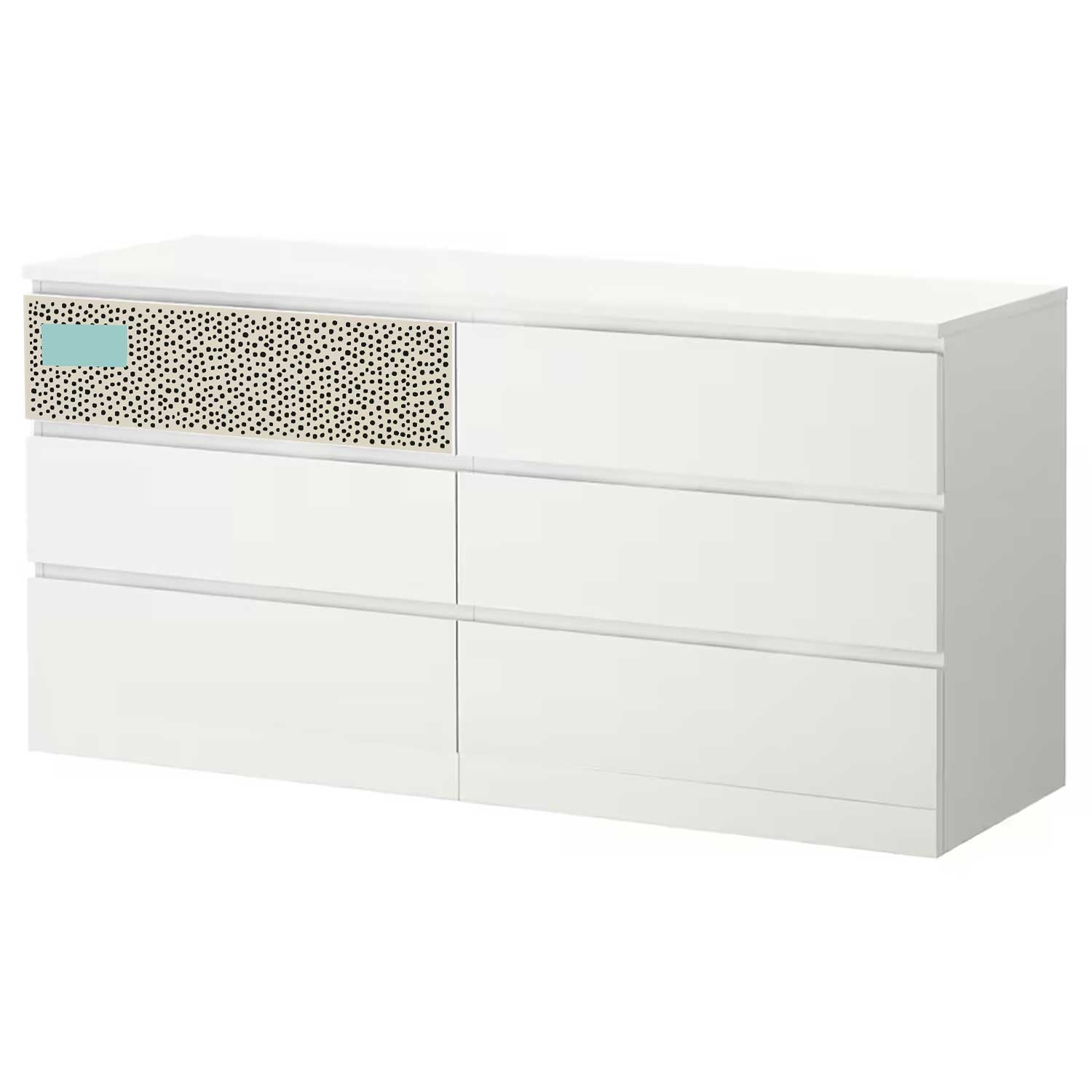 Möbelfolie für IKEA MALM Kommode 6-Schubladen 160x78 cm 'Pünktchen'