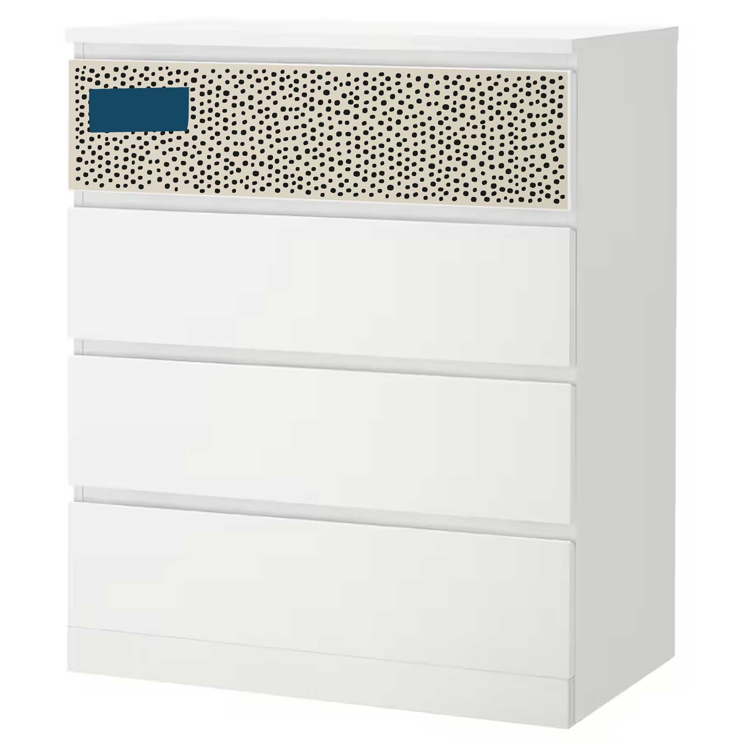 Möbelfolie für IKEA MALM Kommode 4-Schubladen 'Pünktchen'