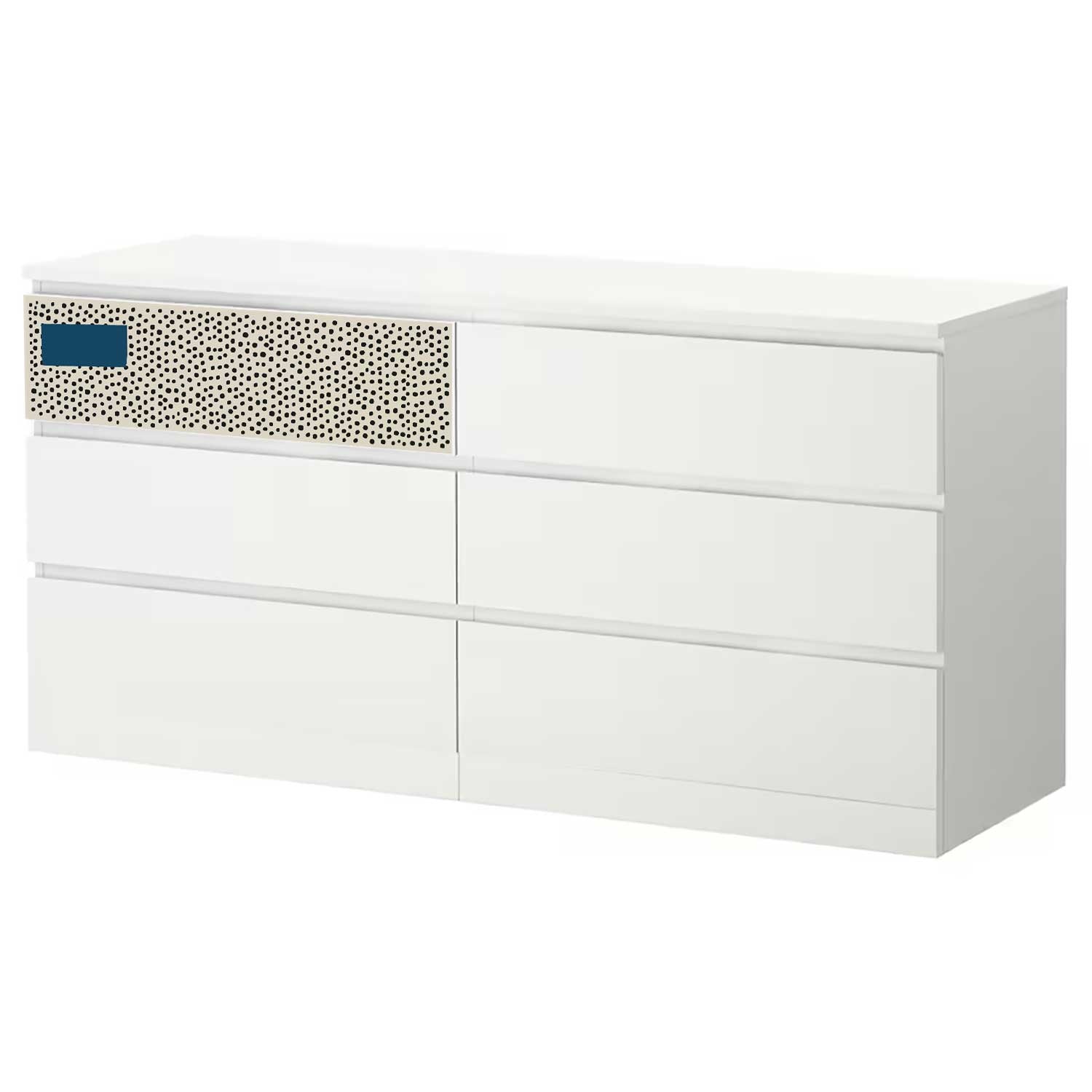 Möbelfolie für IKEA MALM Kommode 6-Schubladen 160x78 cm 'Pünktchen'