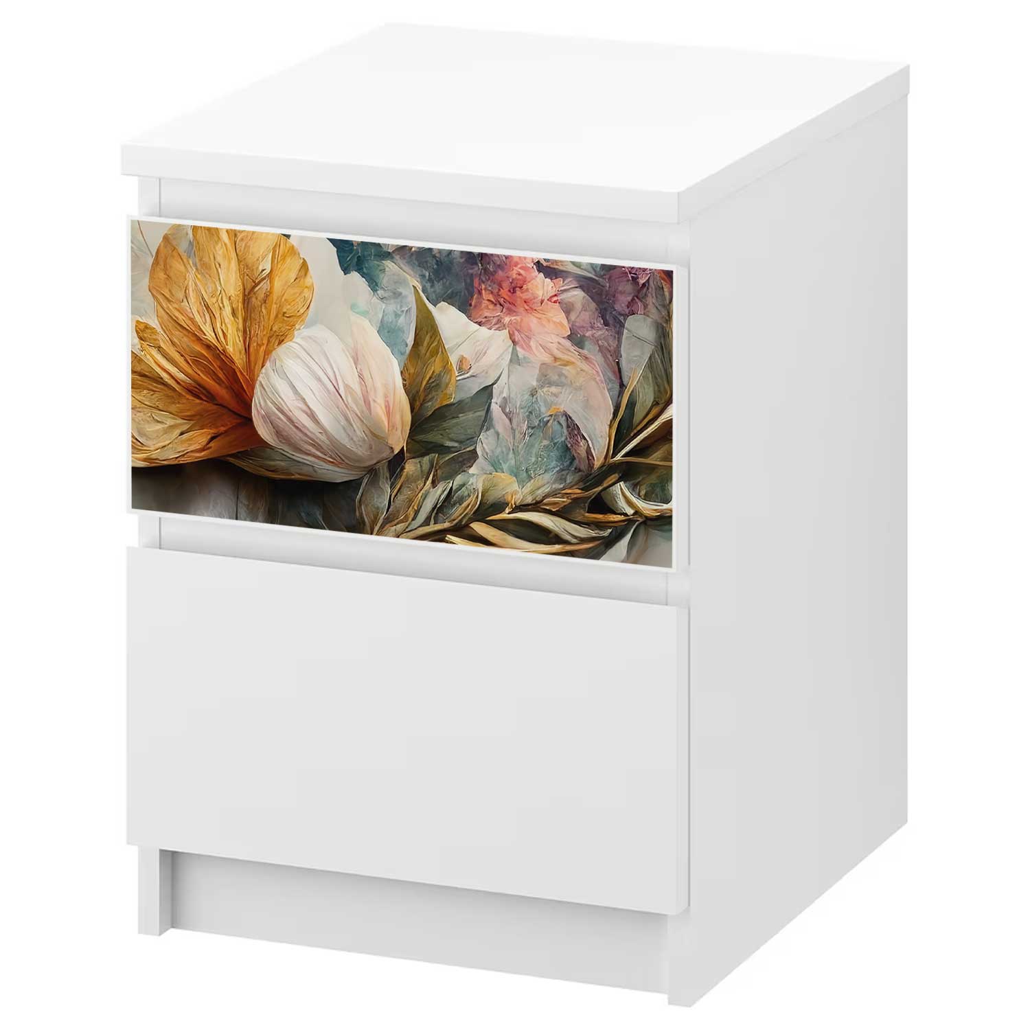 Möbelfolie für IKEA MALM Kommode 2-Schubladen 'Blumenstrauß'
