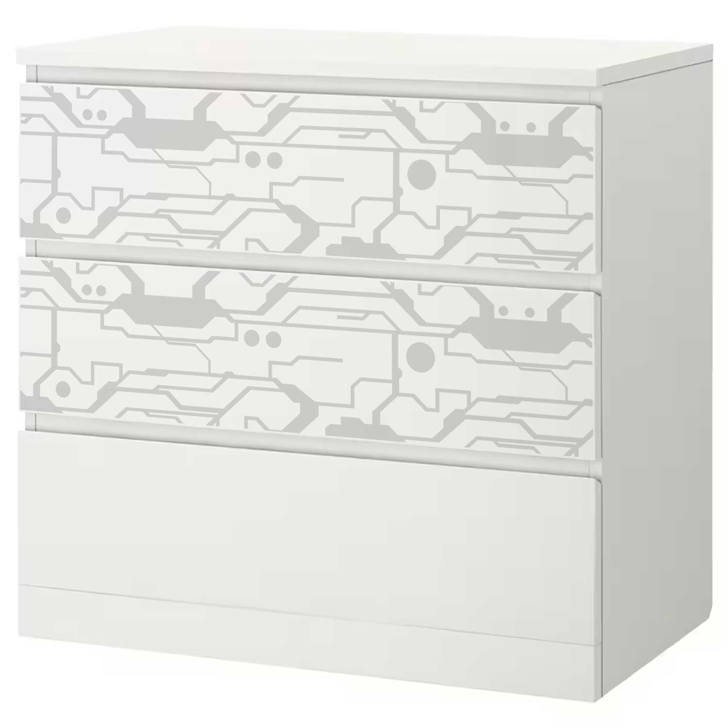 Möbelfolie für IKEA MALM Kommode 3-Schubladen 80x78 'Sci-Fi''