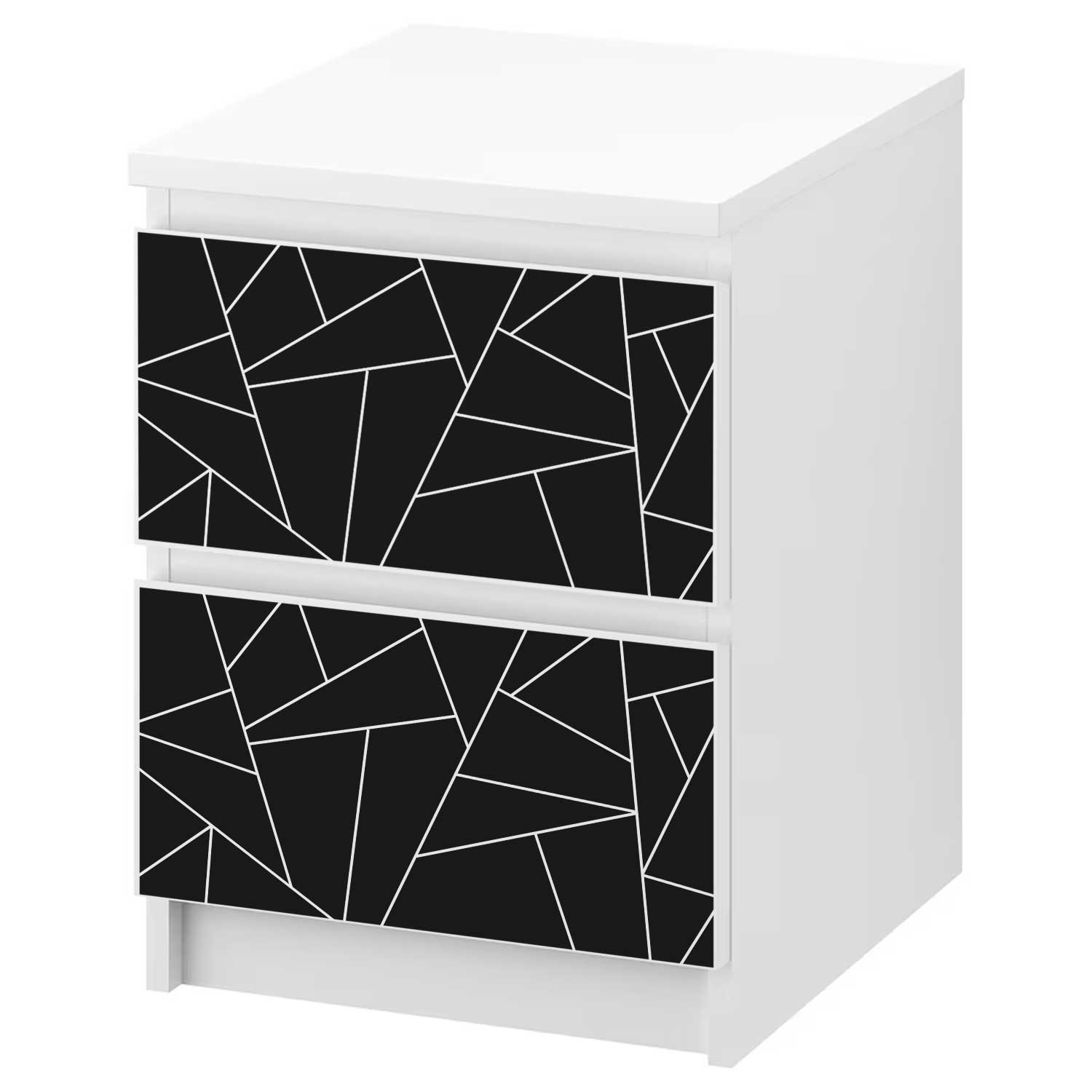 Möbelfolie für IKEA MALM Kommode 2-Schubladen 'Cracked'