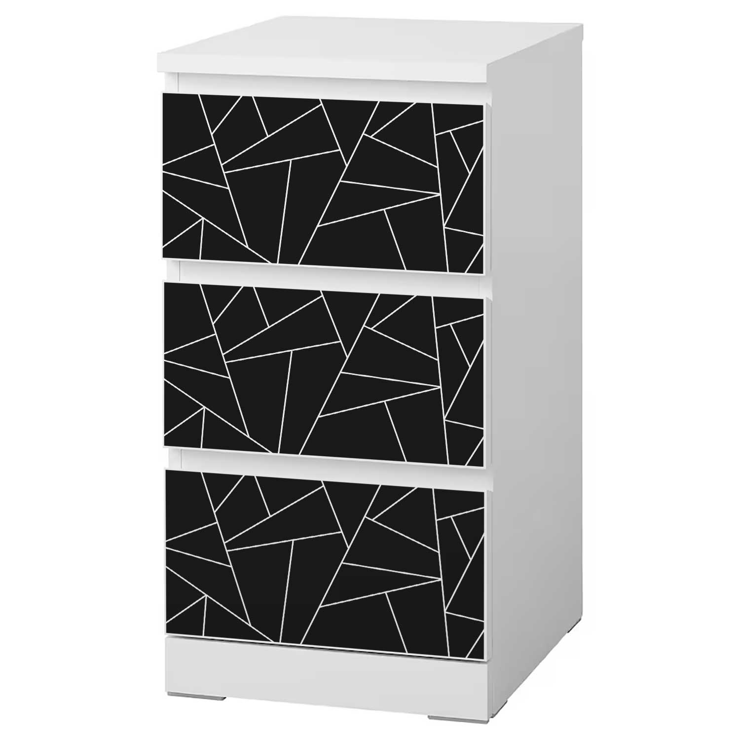 Möbelfolie für IKEA MALM Kommode 3-Schubladen 40x78 cm 'Cracked'