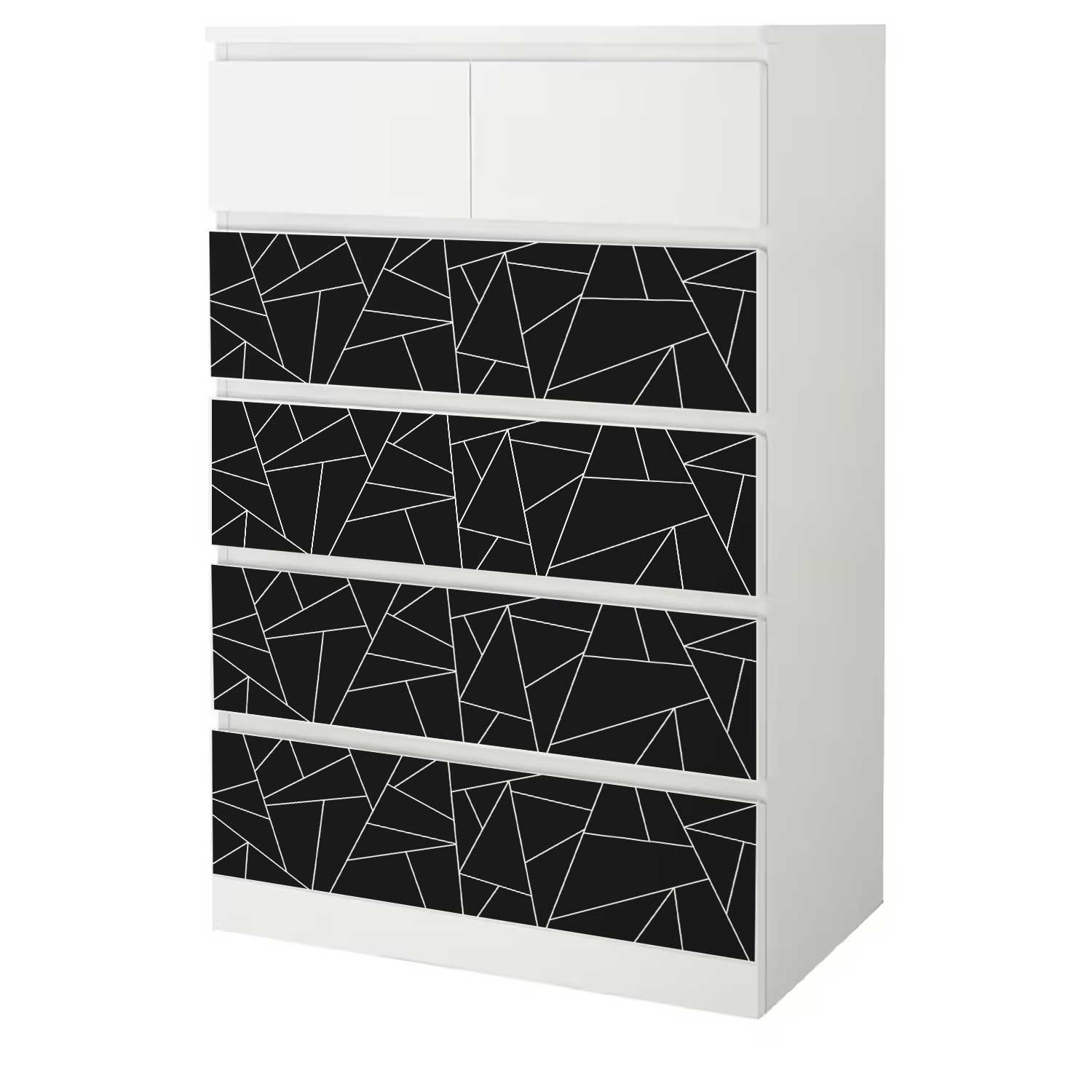 Möbelfolie für IKEA MALM Kommode 6-Schubladen 80x123 'Cracked'
