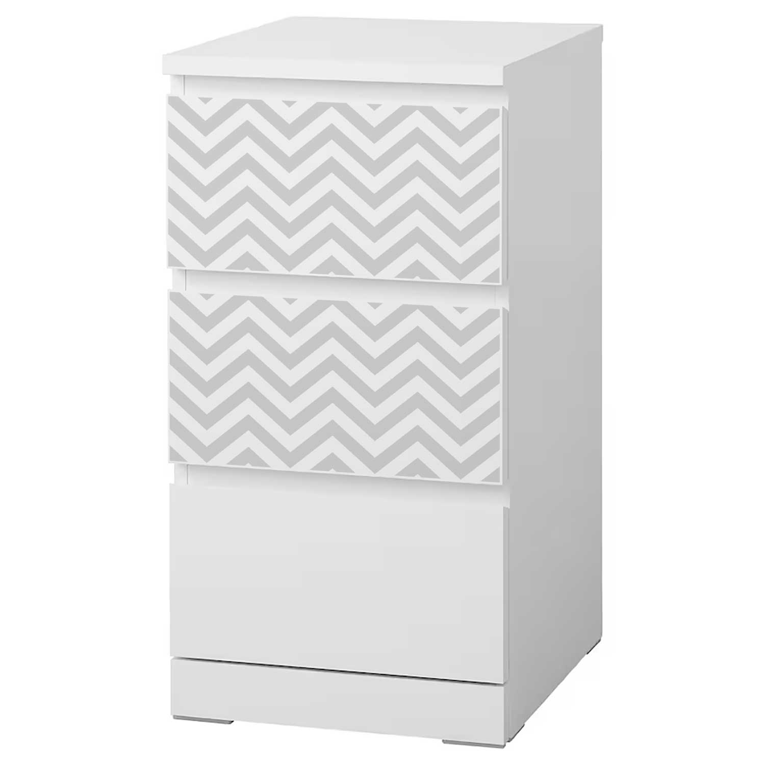 Möbelfolie für IKEA MALM Kommode 3-Schubladen 40x78 cm 'Zigzag'