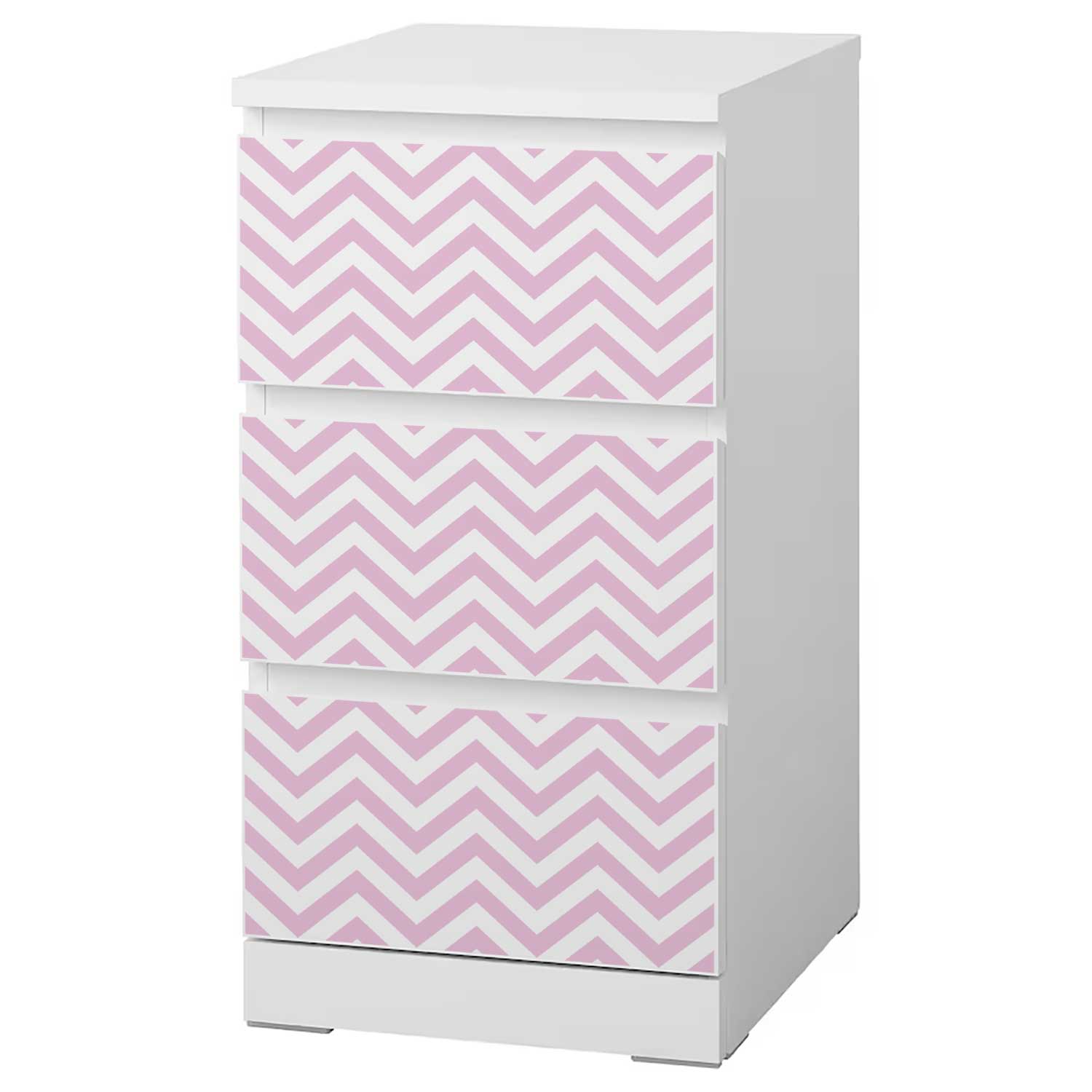 Möbelfolie für IKEA MALM Kommode 3-Schubladen 40x78 cm 'Zigzag'