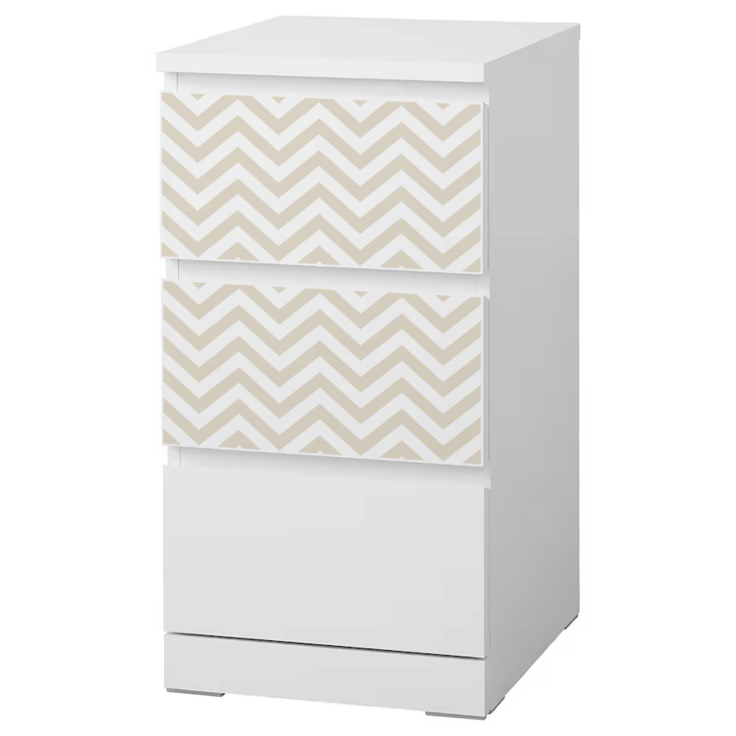 Möbelfolie für IKEA MALM Kommode 3-Schubladen 40x78 cm 'Zigzag'